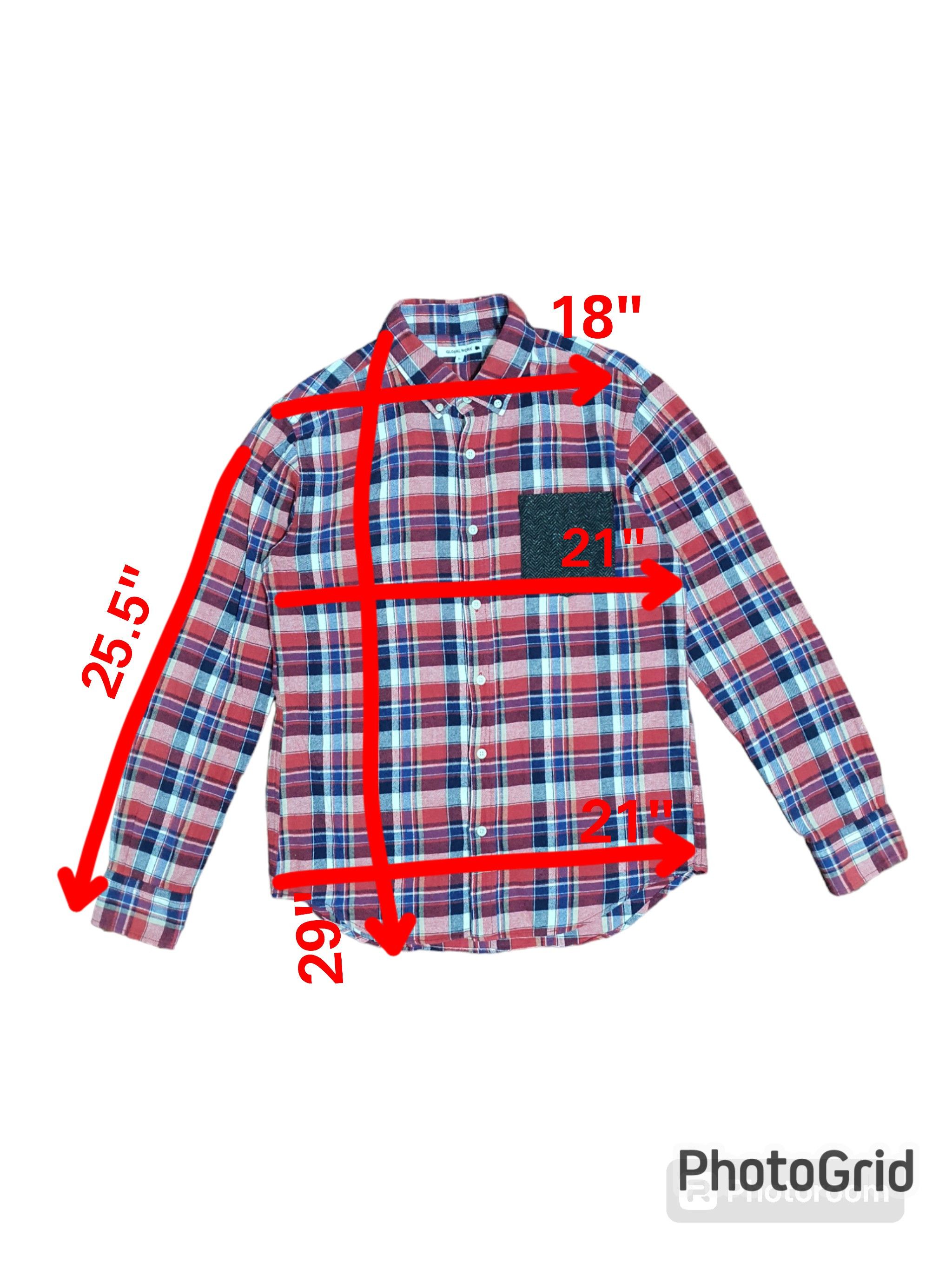 Global Work × Japanese Brand GLOBAL WORK 21/29 RED CHECKED WORK SHIRT Size US L / EU 52-54 / 3 - 10 Thumbnail