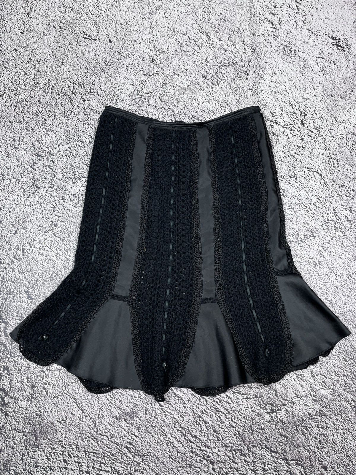 Japanese Brand Vintage Gothic Handmade Maxi Skirt knit web mesh Size 32" / US 10 / IT 46 - 6 Thumbnail