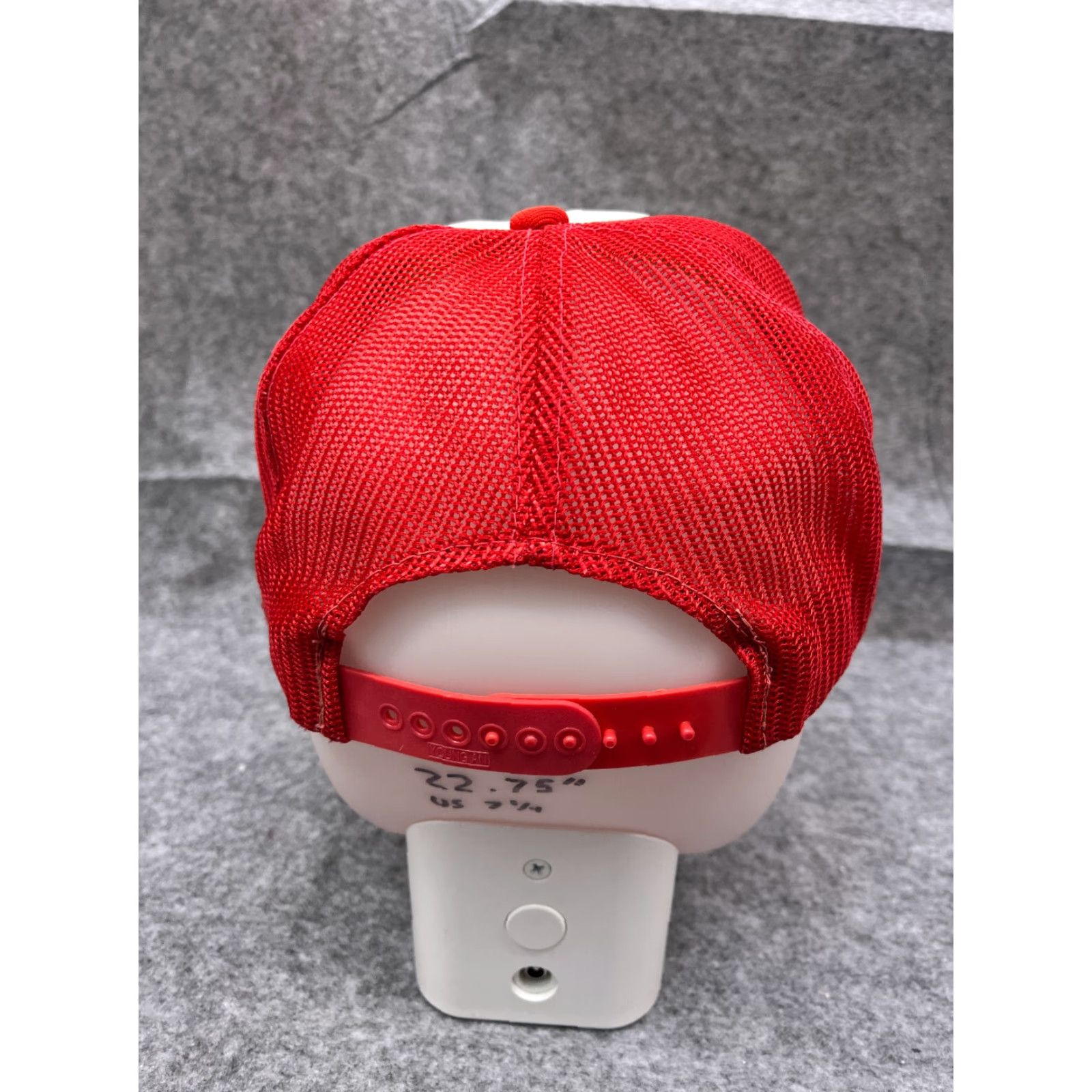 Vintage Fisher Malibu Lumber Company Hat Cap Snap Back Adult Red Trucker Poly Blend Hat/Cap Men Red Solid Casua l Size ONE SIZE - 6 Thumbnail
