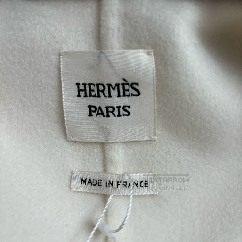 Hermes Hermes White Lapel Cashmere Coat Jacket Size S / US 4 / IT 40 - 4 Thumbnail
