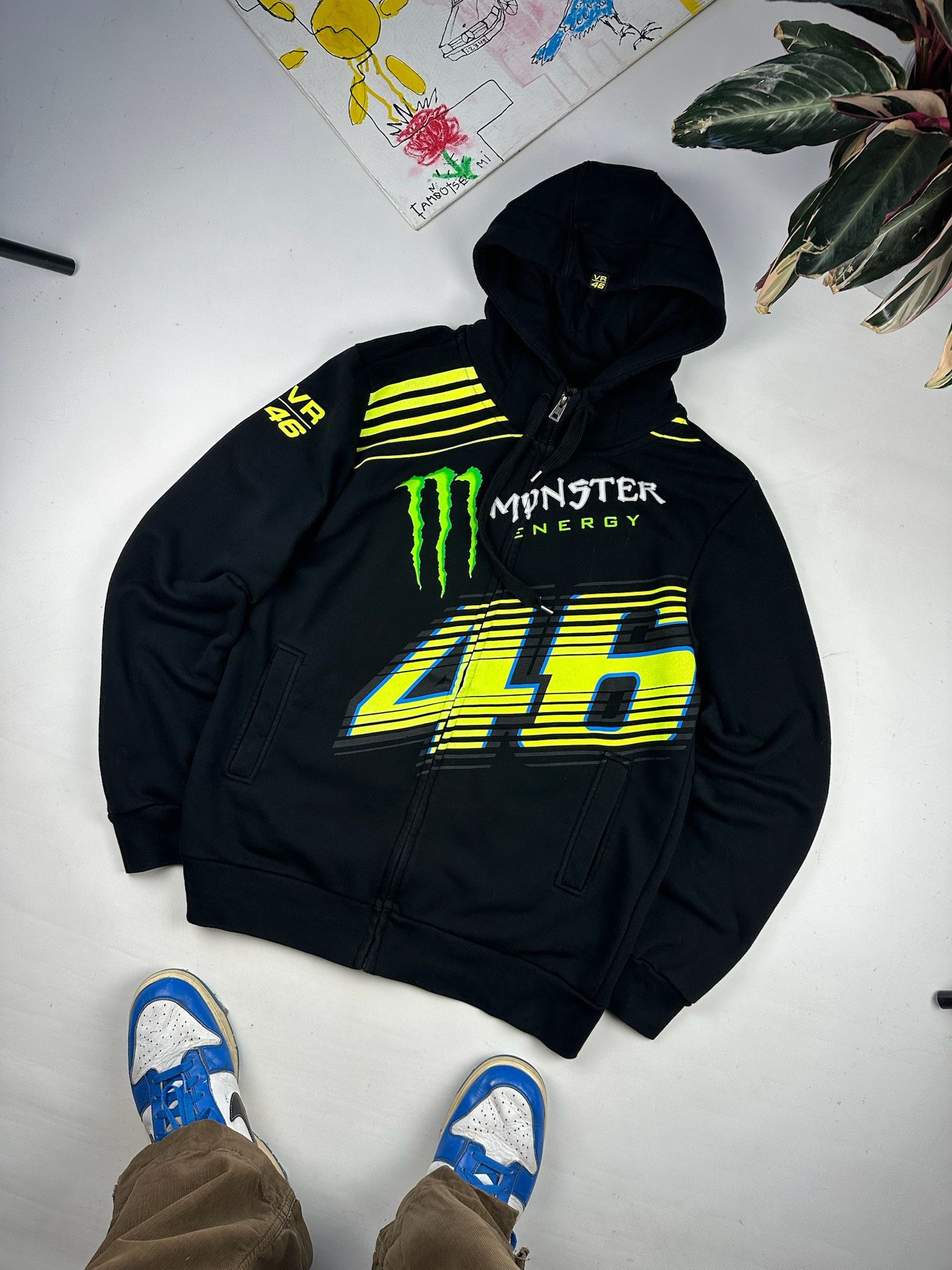Vintage Vintage Monster Energy hoodie Racing 46 Sponsored Size US L / EU 52-54 / 3 - 3 Thumbnail