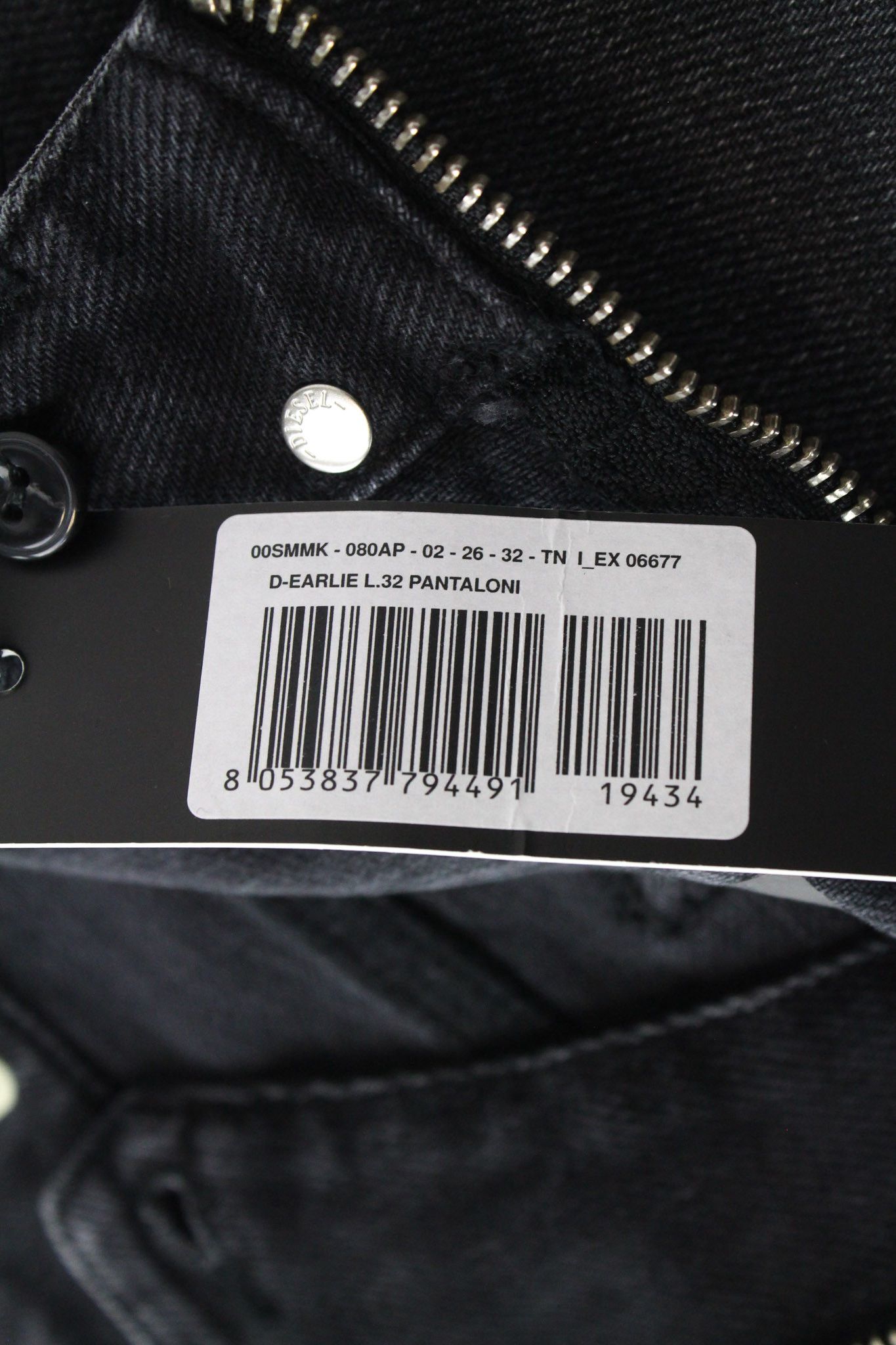 Diesel D-EARLIE 080AP W26/L32 Grey Zip Pocket Jeans 71937 Size 26" / US 2 / IT 38 - 6 Thumbnail