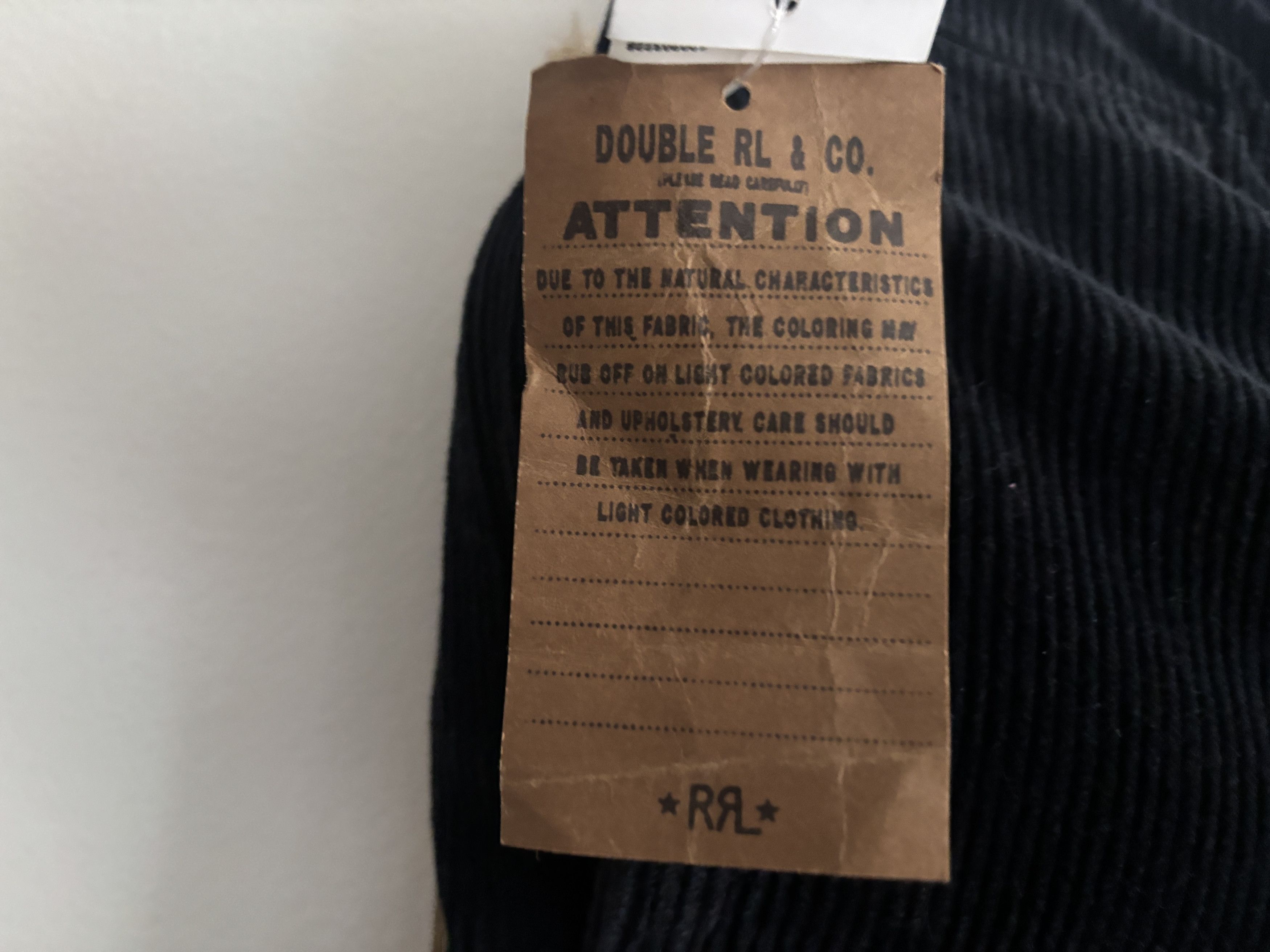 RRL Ralph Lauren $395 BNWT Officer's Black Corduroy Straight Fit Chino Pant Size US 29 - 11 Thumbnail