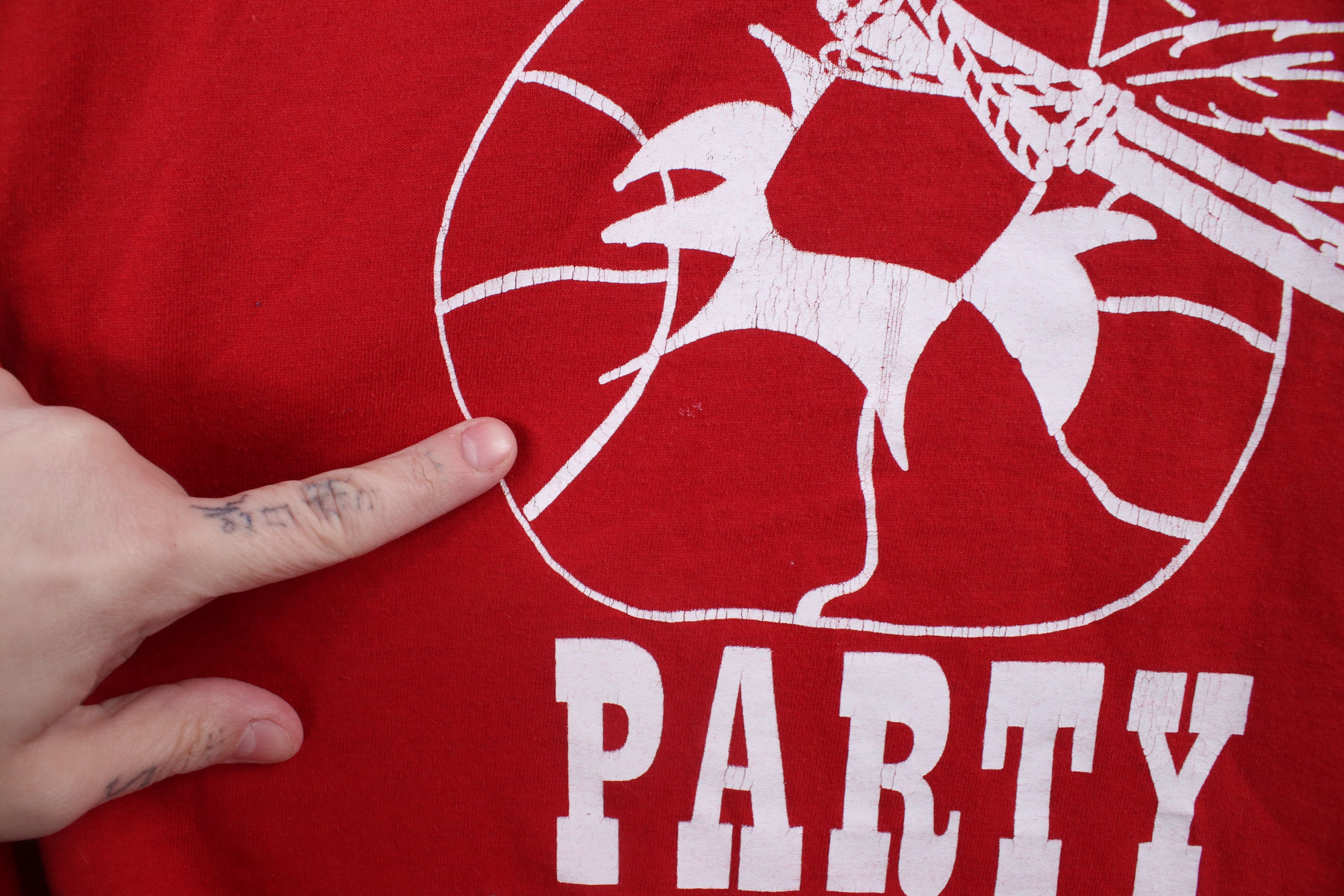 Vintage Vintage 90s Spell The War Party Short Sleeve T-Shirt Red USA Size US XL / EU 56 / 4 - 5 Thumbnail