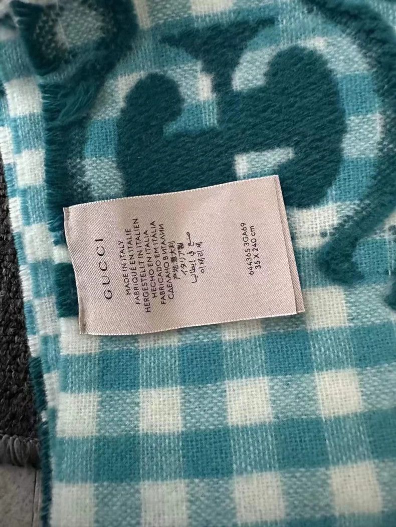 Gucci Gucci Green full-print plaid scarf 2501-Nextarrow Size ONE SIZE - 3 Thumbnail