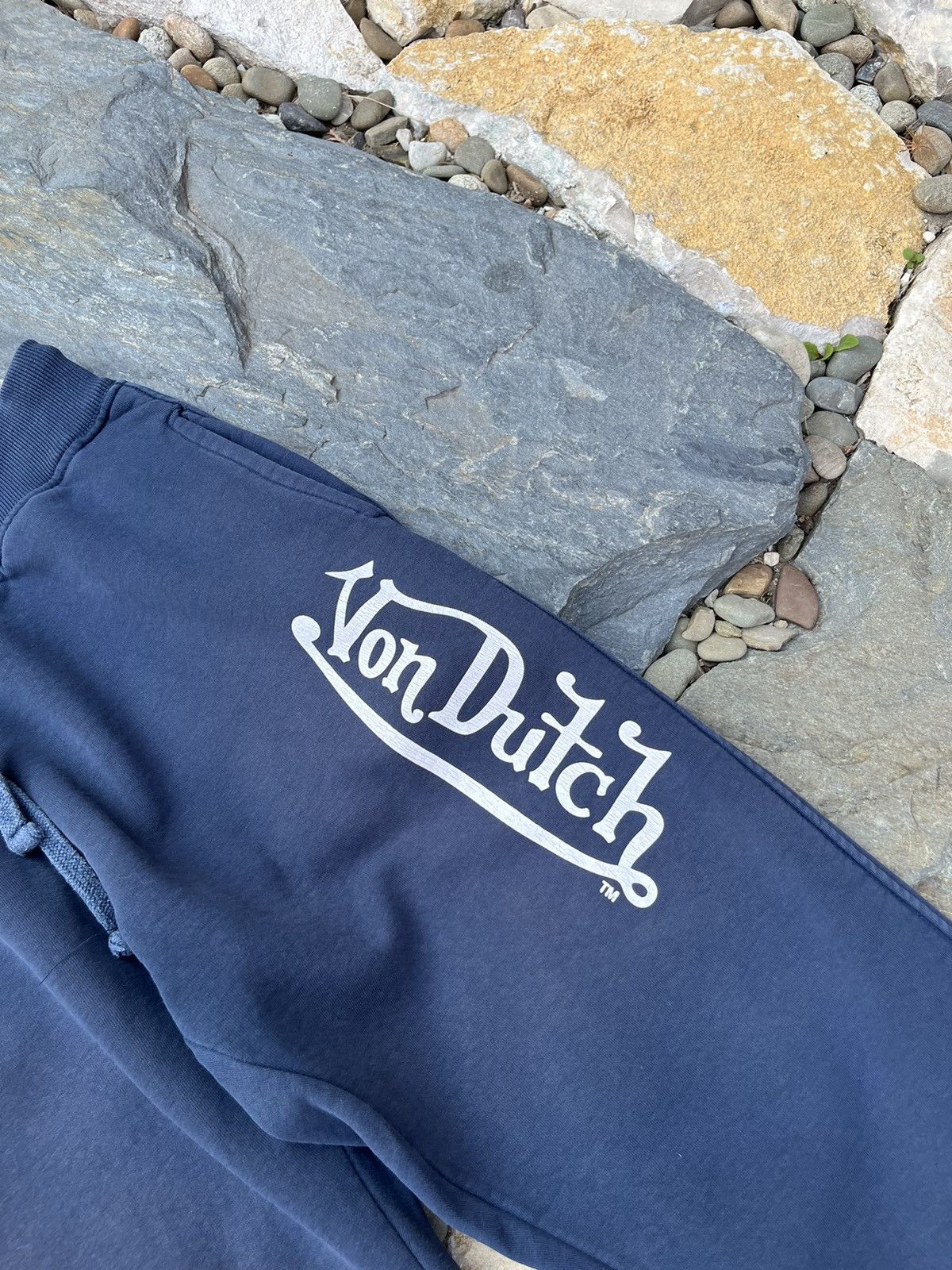 Vintage × Von Dutch Vintage Von Dutch y2k logo distressed navy sweatpants Size US 32 / EU 48 - 10 Thumbnail