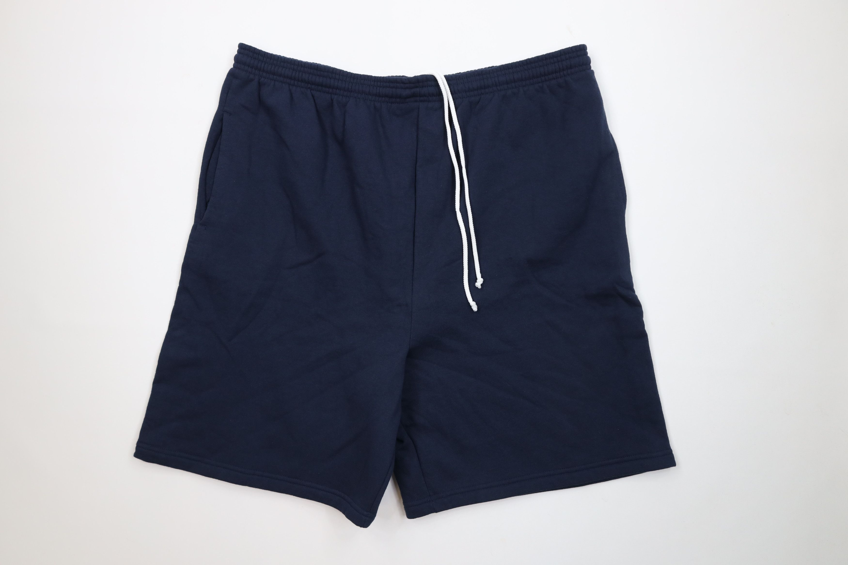 Vintage Vintage 90s Streetwear Blank Sweatpants Shorts Navy Blue Size US 40 / EU 56 - 1 Thumbnail