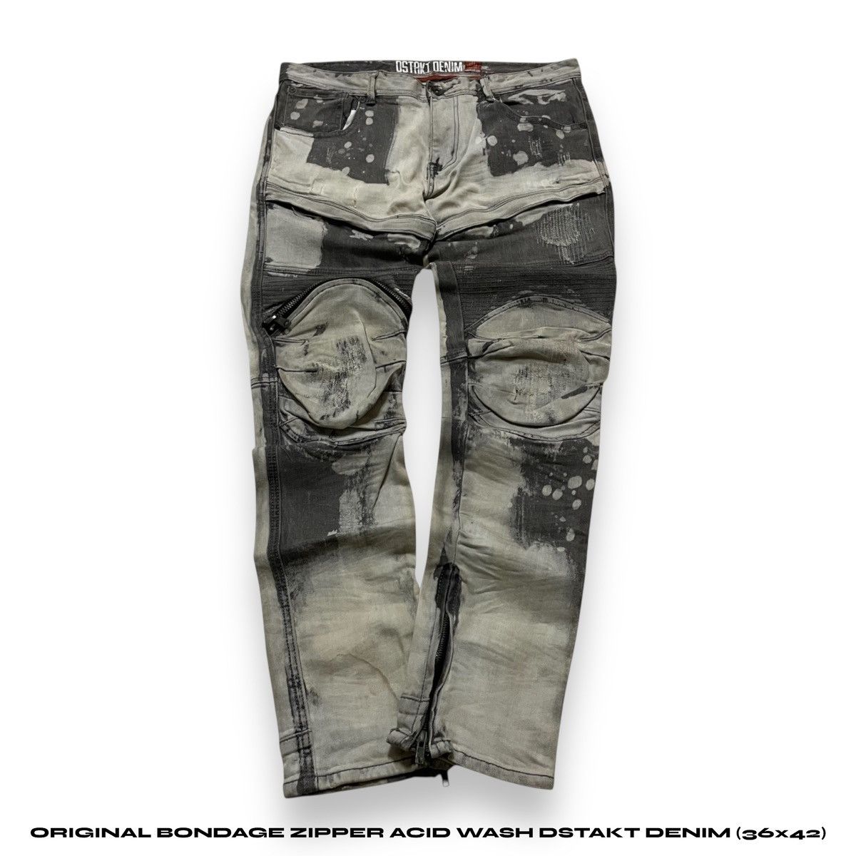 20471120 ORIGINAL BONDAGE ZIPPER ACID WASH DSTAKT DENIM (36×42) Size US 36 / EU 52 - 1 Thumbnail