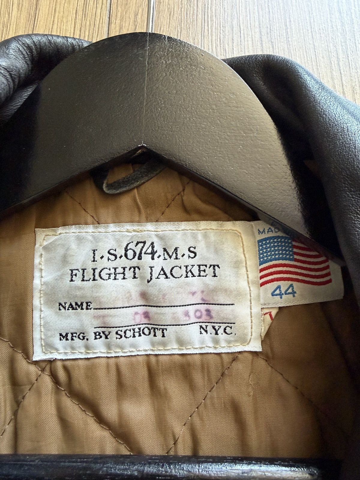Schott 🇺🇸Schott USA is 674 ms Flight Leather Bomber Jacket Size US L / EU 52-54 / 3 - 5 Thumbnail