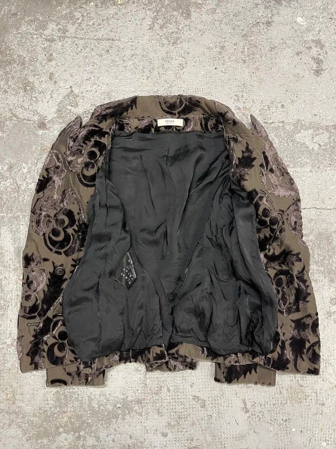 Prada AW2009 Prada Velvet Flowers Buttoned Blazer Jacket Size S / US 4 / IT 40 - 5 Thumbnail