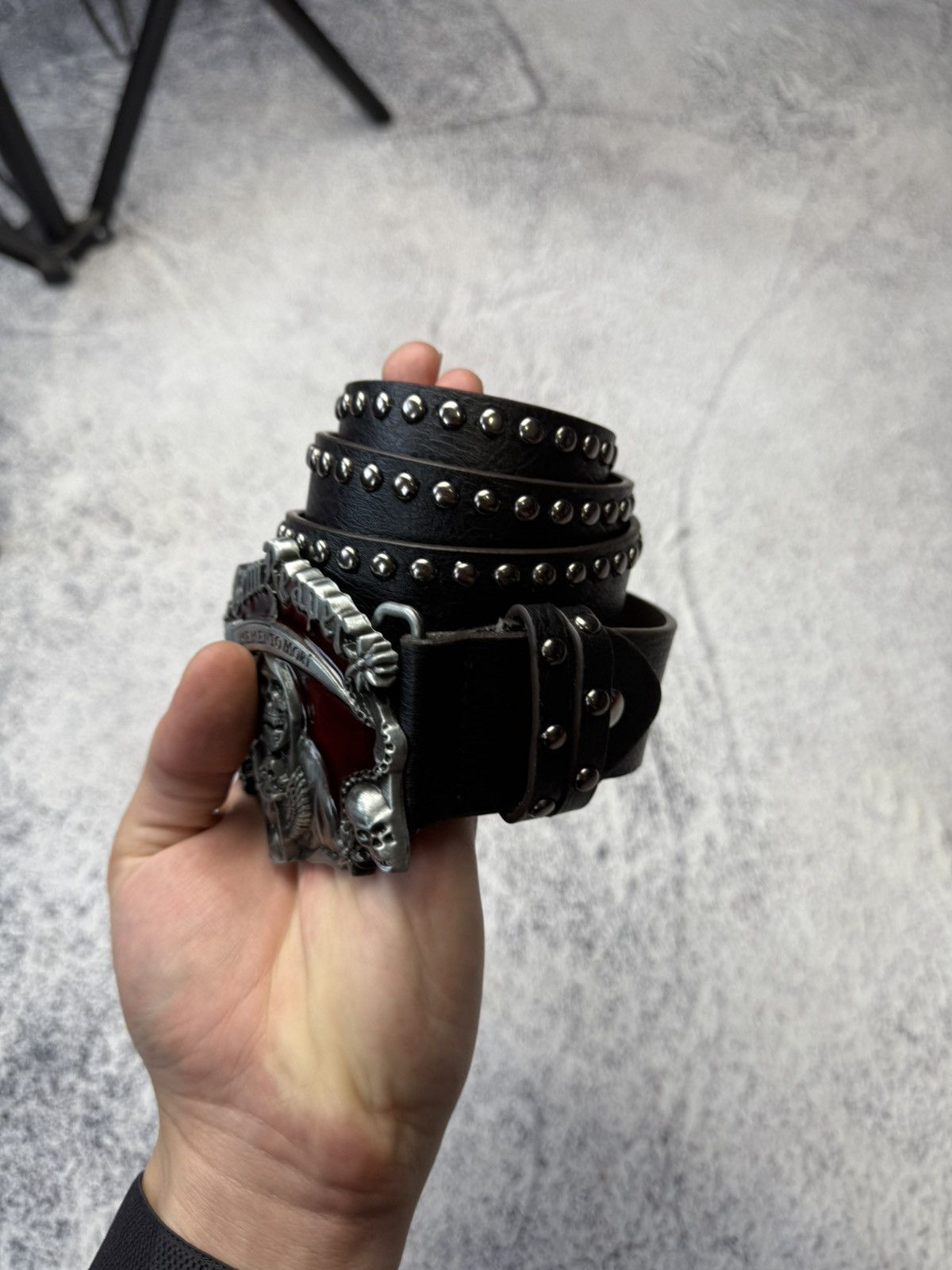 Band Tees × Vintage Vintage Belt Rock Memento Mori Y2K Size ONE SIZE - 5 Thumbnail