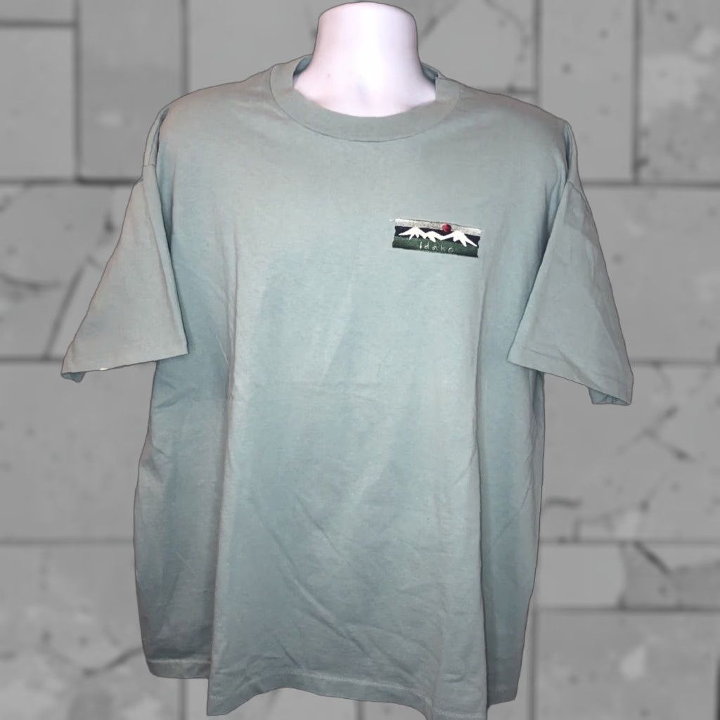Anvil VINTAGE Anvil Idaho T-Shirt Men Short Sleeve Embroidered Stitch 2XL Gray Size US XXL / EU 58 / 5 - 1 Thumbnail