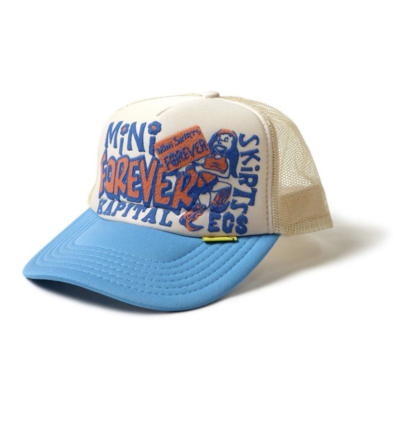 image of Kapital Mini Forever Trucker Hat in Blue, Men's