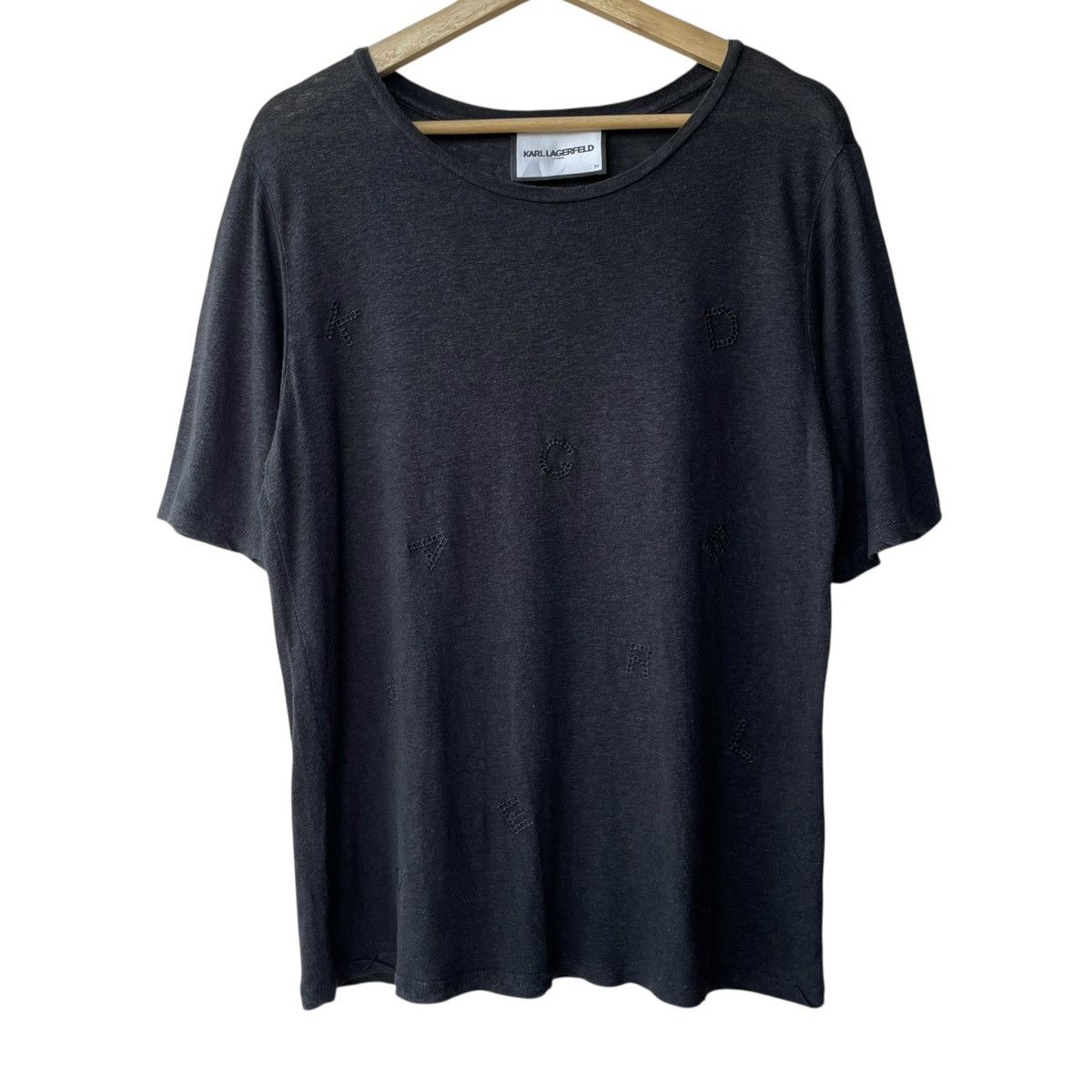 Karl Lagerfeld Karl Lagerfeld Paris Linen Rayon WMN Designer Tee Size M / US 6-8 / IT 42-44 - 1 Thumbnail