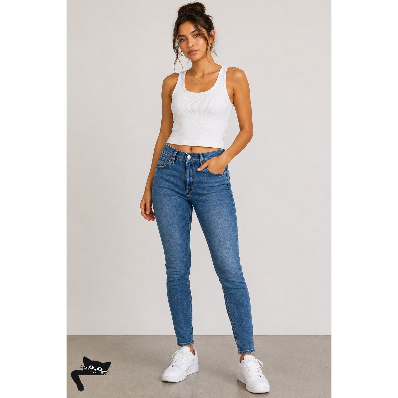 Levi's Levi's Medium Wash Wedgie Skinny High Rise Button Jean 32 Size 32" / US 10 / IT 46 - 3 Thumbnail