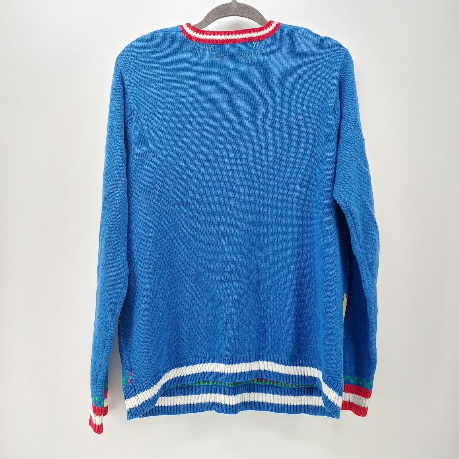 Other Jolly Sweaters Sz L Unisex Blue Knit Reindeer Tree Snowflake Size L / US 10 / IT 46 - 14 Thumbnail