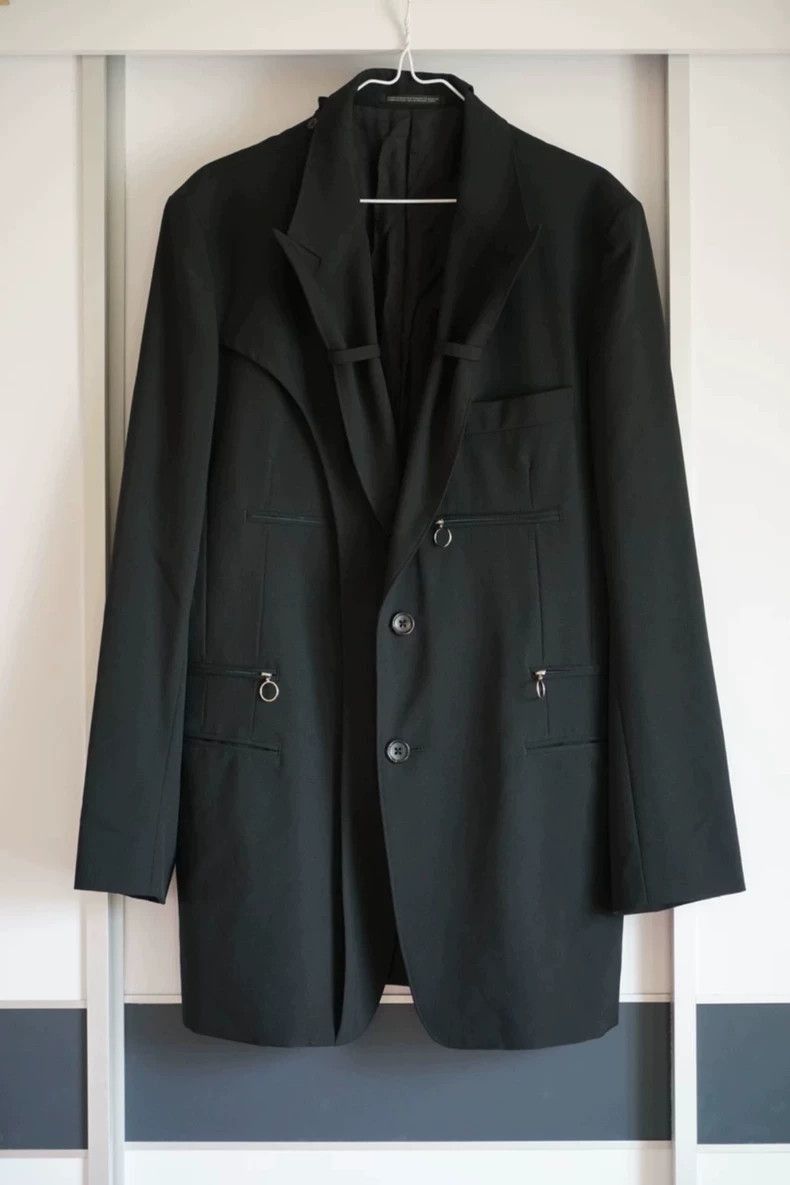 Yohji Yamamoto Yohji Yamamoto Yohji Yamamoto Black Double Pocket Blazer Size US M / EU 48-50 / 2 - 1 Thumbnail
