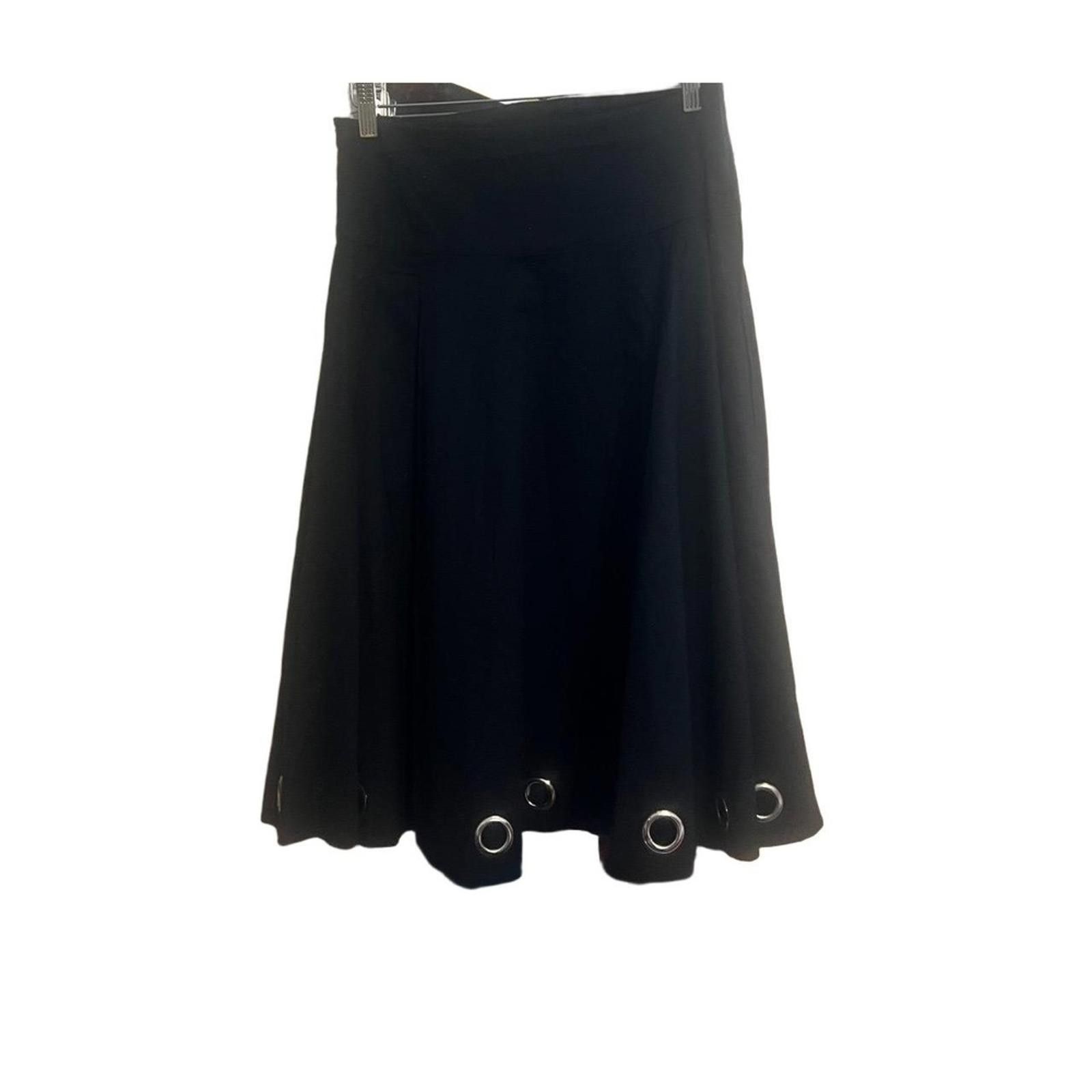 Other WD•NY Skirt 8 Black White A-Line Midi Cropped Rivet Hem Size 30" / US 8 / IT 44 - 3 Thumbnail