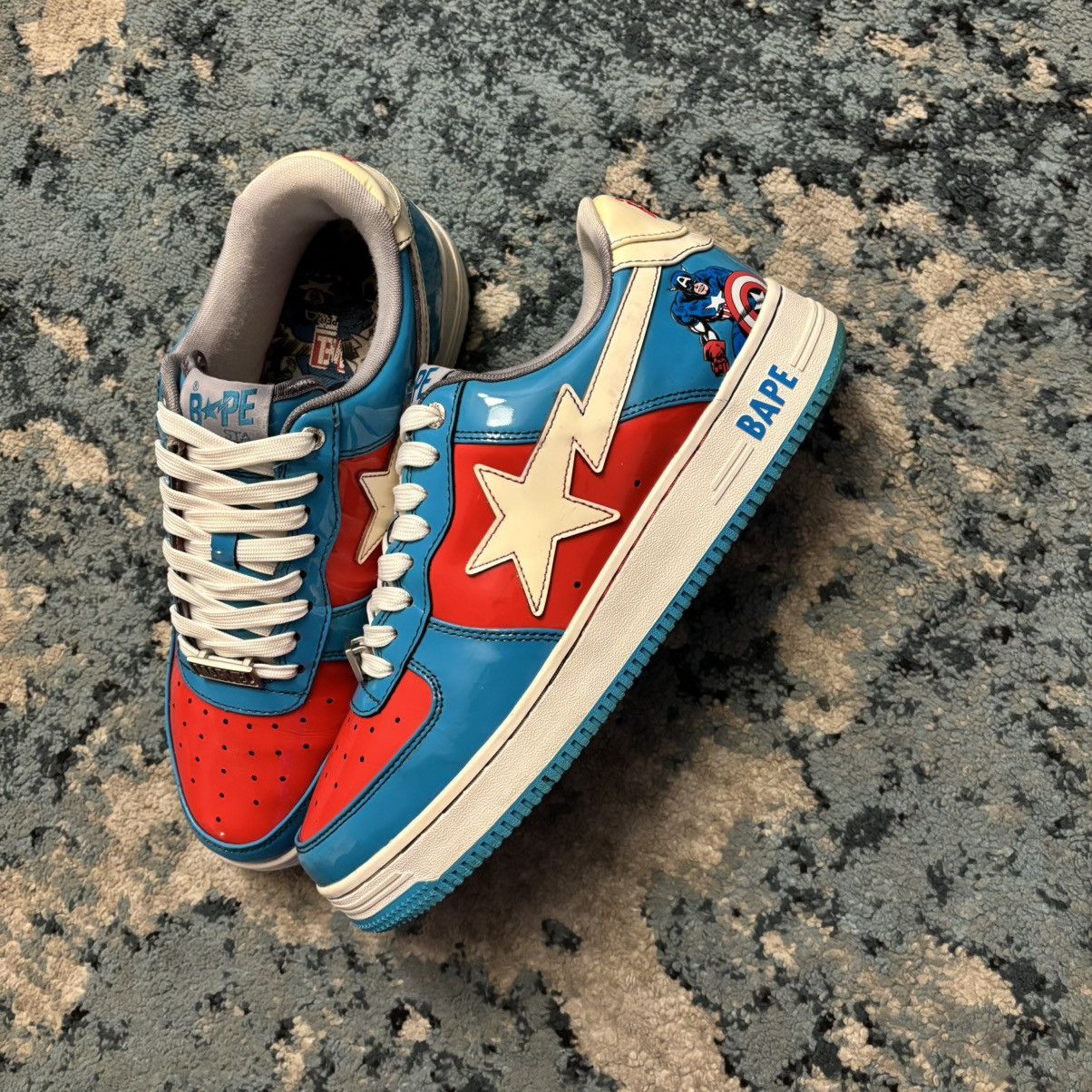 Bape Bape Sta Marvel Captain America Sneaker Size 11 Worn Lightly Size US 11 / EU 44 - 2 Thumbnail
