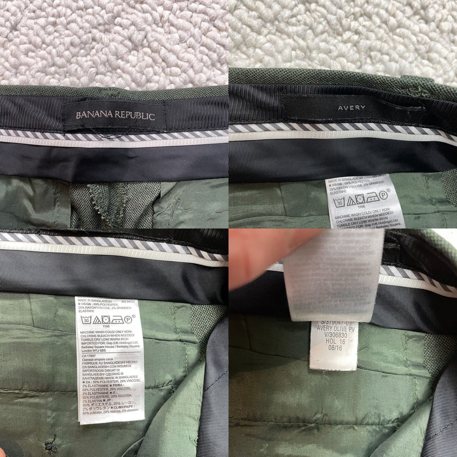 Banana Republic VINTAGE Banana Republic Avery Dress Pants Womens 31x26.5 Green Straight Slacks Ankle Size 31" - 8 Thumbnail