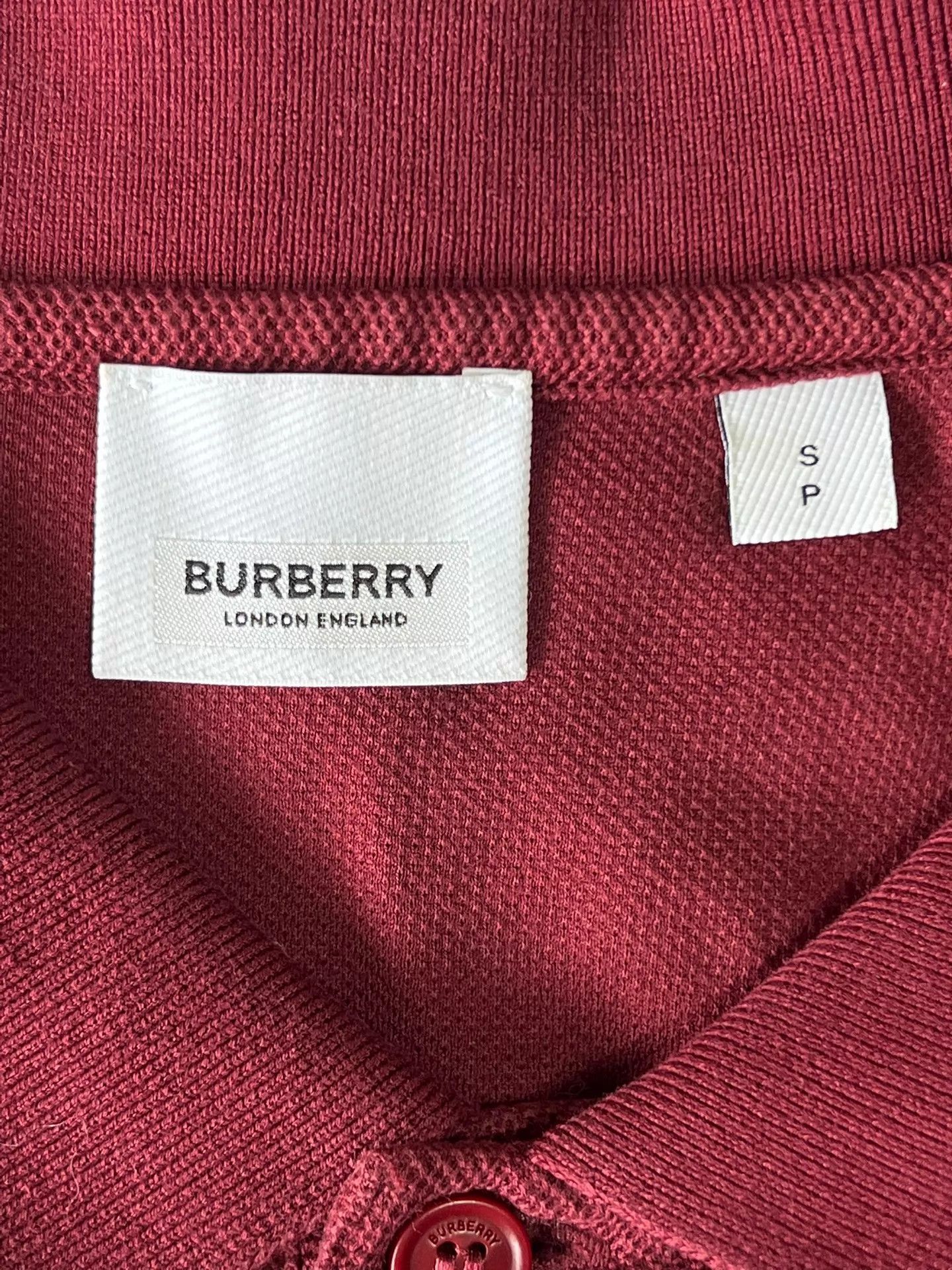 Burberry BURBERRY Burgundy Men's Polo Shirt S - TB Logo, Short Sleeve Size US S / EU 44-46 / 1 - 6 Thumbnail