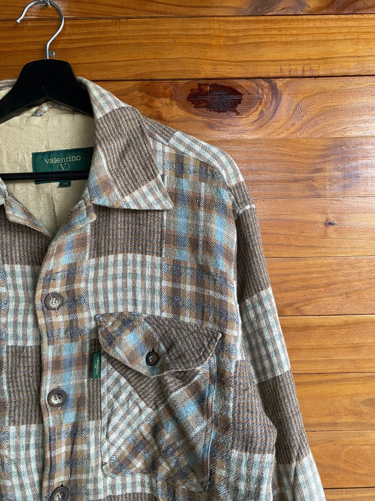 Valentino Vintage Valentino Jeans Patchwork Multi Check Overshirt Size US M / EU 48-50 / 2 - 8 Thumbnail