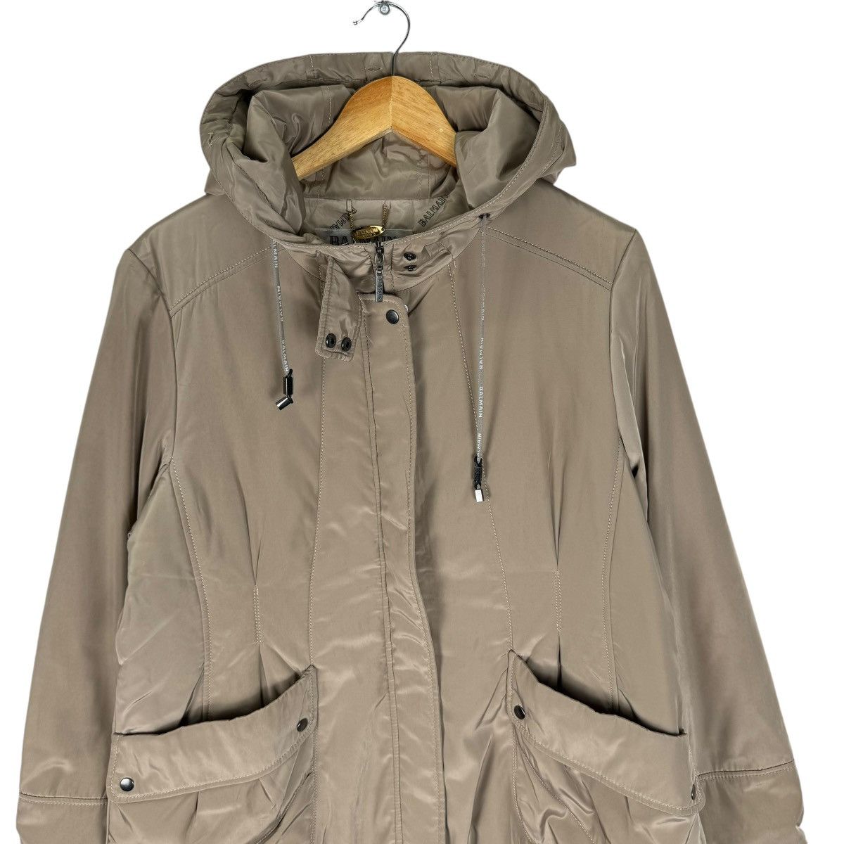 Balmain 🌟BALMAIN HOODIE MONOGRAM INSIDE LONG COAT JACKET Size L / US 10 / IT 46 - 3 Thumbnail
