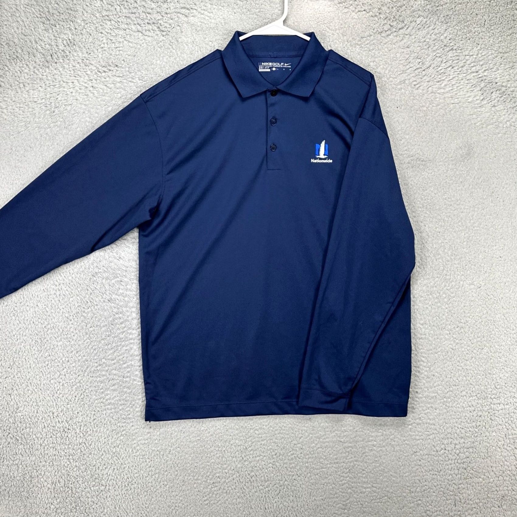 Nike Nike Golf Dri-Fit Mens Polo Shirt L Blue Athletic Long Sleeve Rugby Shirt Mens Large Dark Blue Size US L / EU 52-54 / 3 - 2 Thumbnail