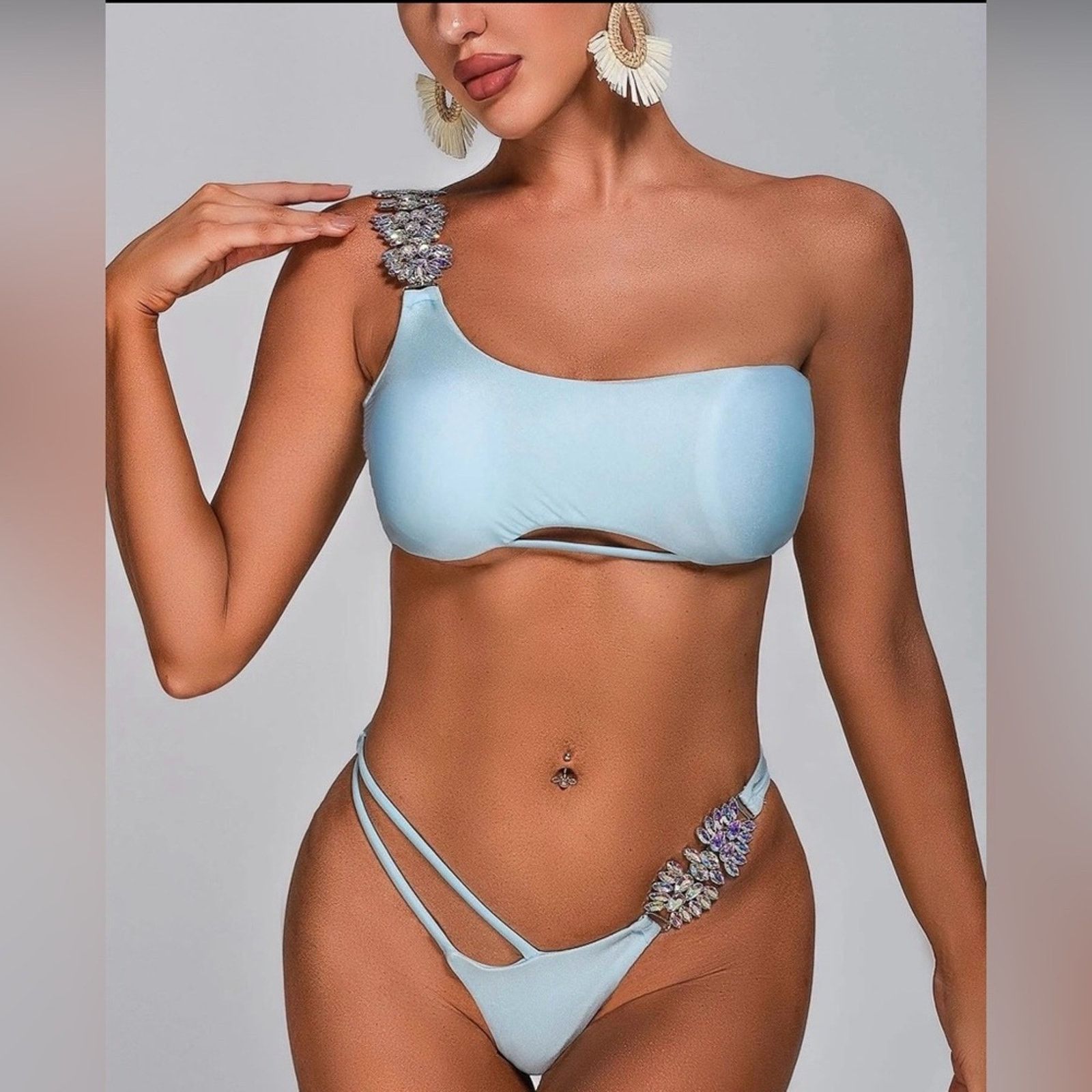 Other New Y2K Elegant Blue Women's 2 piece Swiwsuit Bikini size XS Size ONE SIZE - 1 Thumbnail