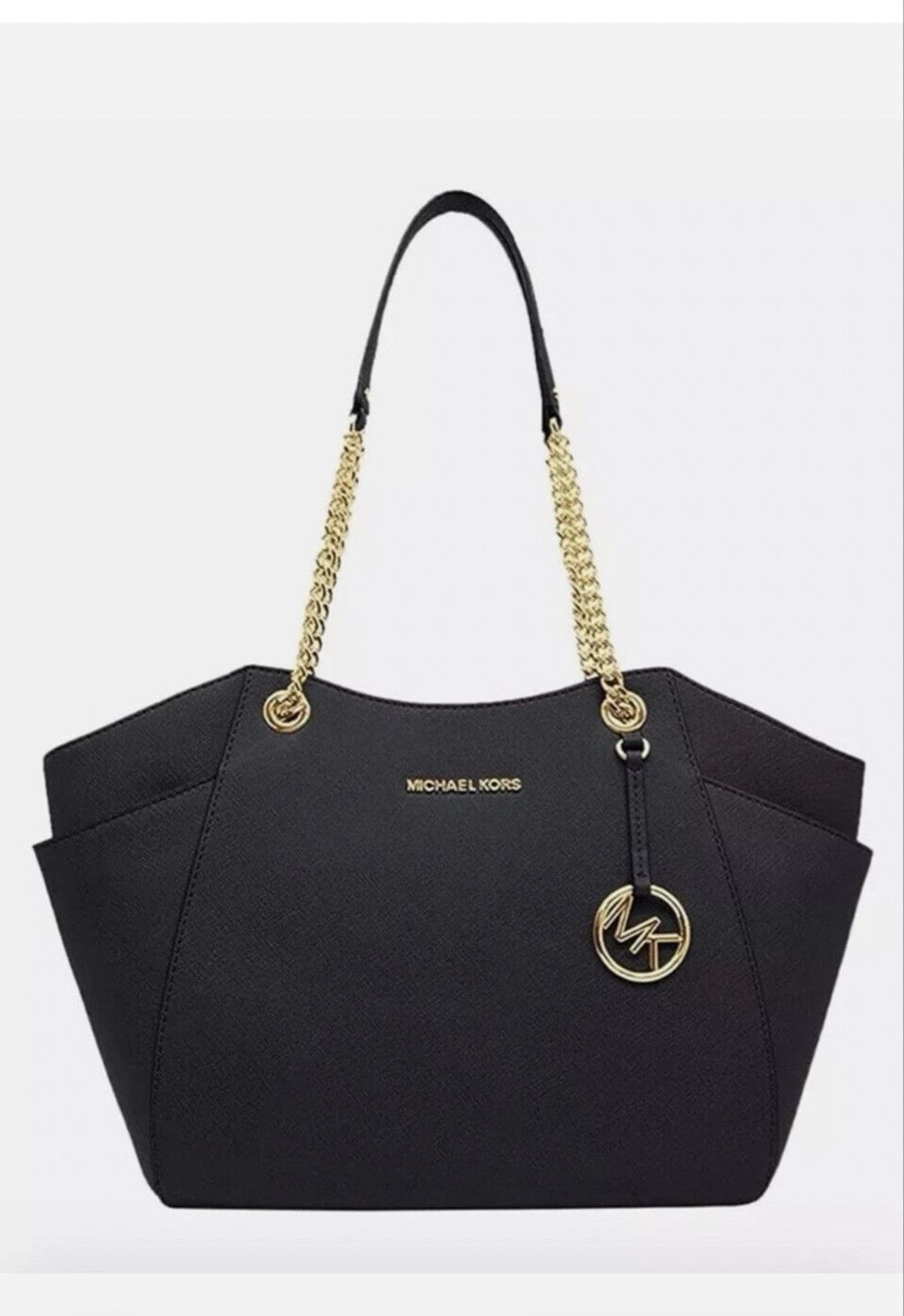 Michael Kors Michael Kors Jet Set Travel Black Leather Shoulder Tote Size ONE SIZE - 1 Thumbnail