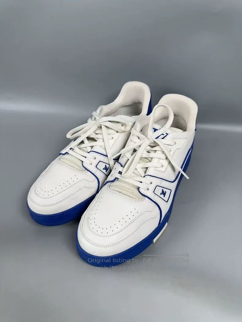 Louis Vuitton Louis Vuitton Trainer White and Blue Casual Shoes Size US 7 / EU 40 - 3 Thumbnail