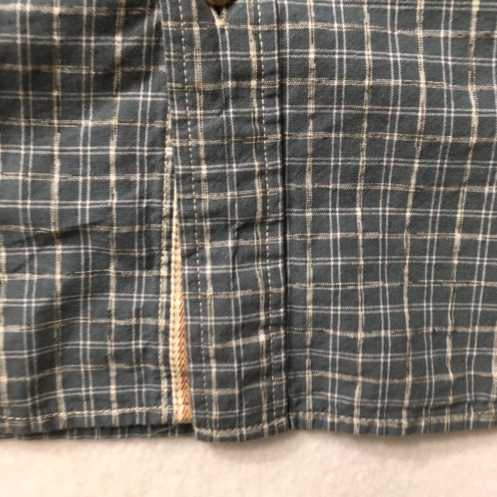 Carbon Carbon2 Shirt Men’s M Blue Beige Gray Check Long Sleeve Button Up Size US M / EU 48-50 / 2 - 2 Thumbnail