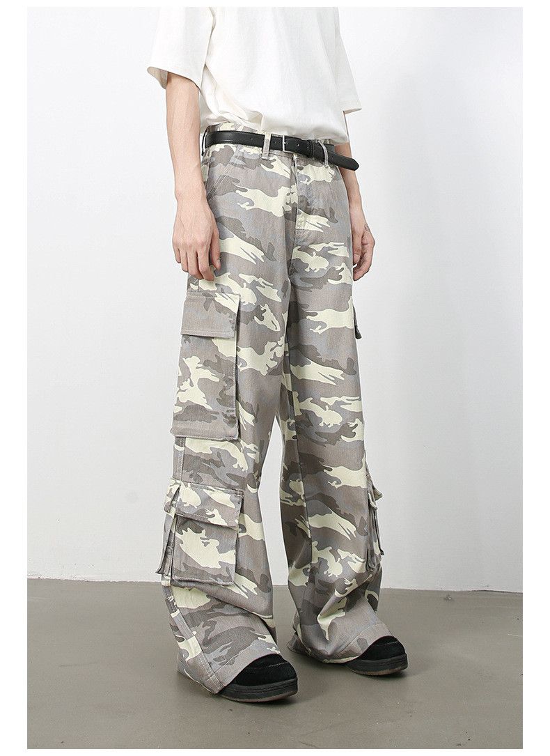 Japanese Brand × Jean American camouflage street cool loose straight cargo jeans Size US 34 / EU 50 - 2 Thumbnail