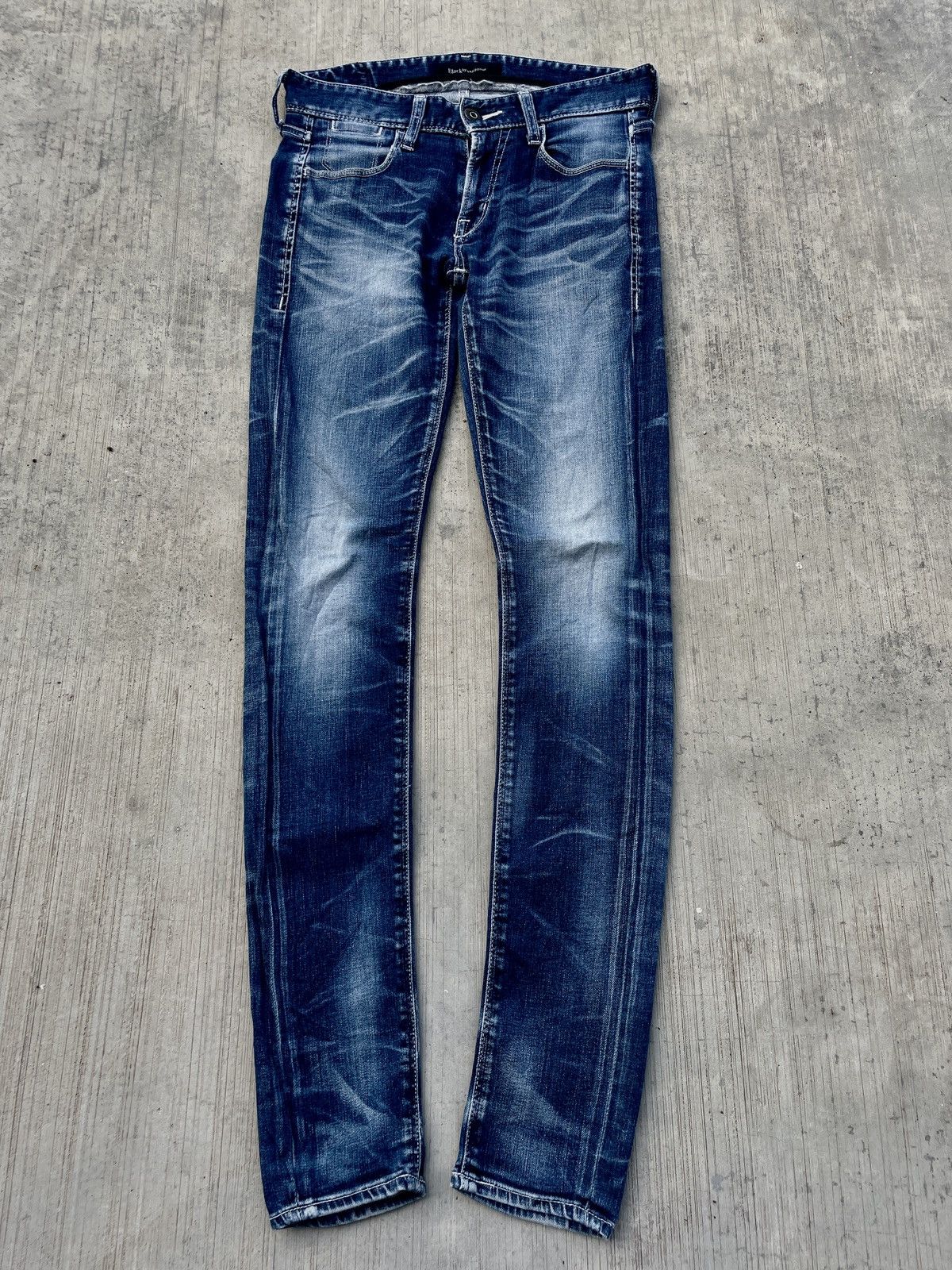 Japanese Brand 2000s JAPANESE BRAND BLACK BY VANQUISH J CUT SKINNY Size US 29 - 1 Thumbnail
