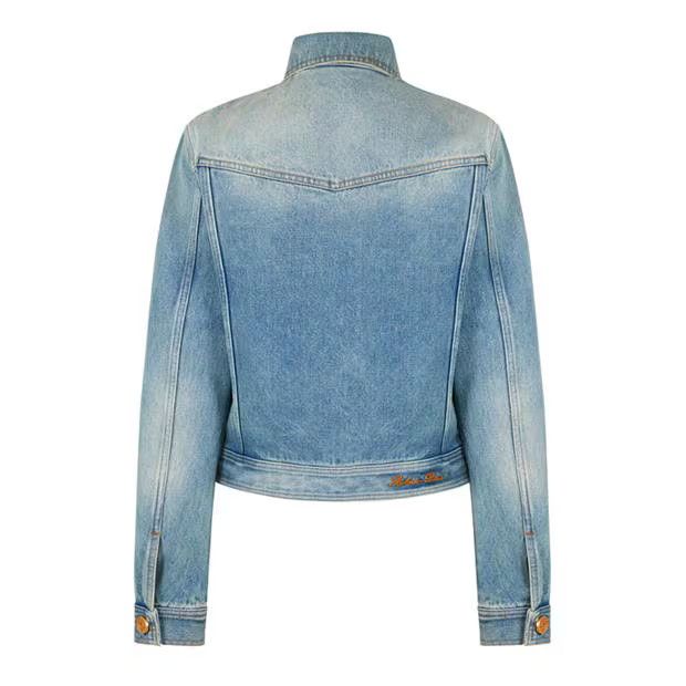 Balmain o1g2r1mq0924 Denim Jacket in Denim Blue Size S / US 4 / IT 40 - 2 Thumbnail