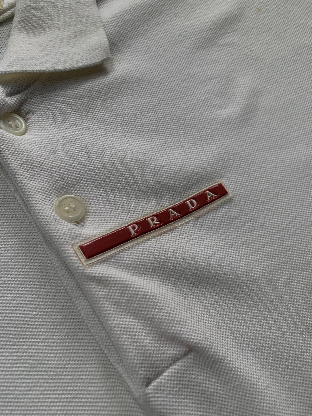 Prada FREE TAX! Red Tab Polo Shirt in Cream Size US XL / EU 56 / 4 - 3 Thumbnail