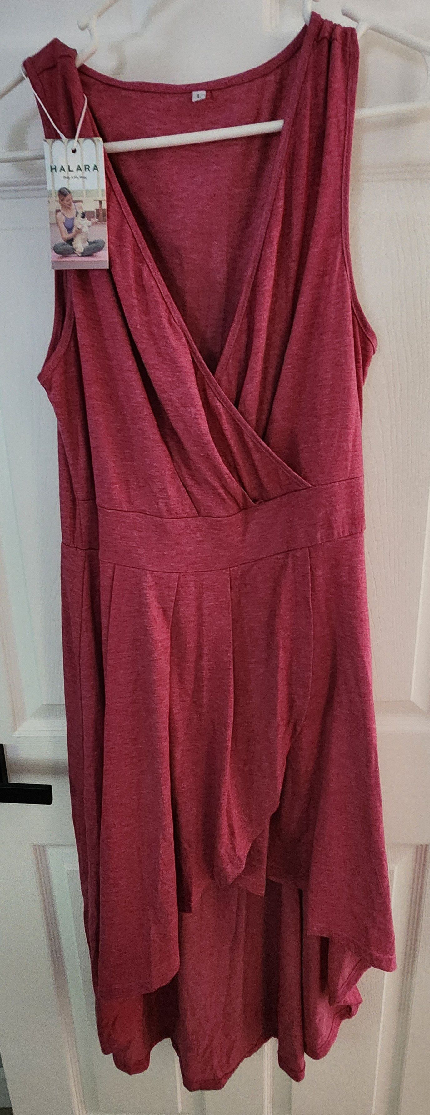 Other NWT Halara Deep VNeck Plicated High Low Midi Dress L Size L / US 10 / IT 46 - 1 Thumbnail