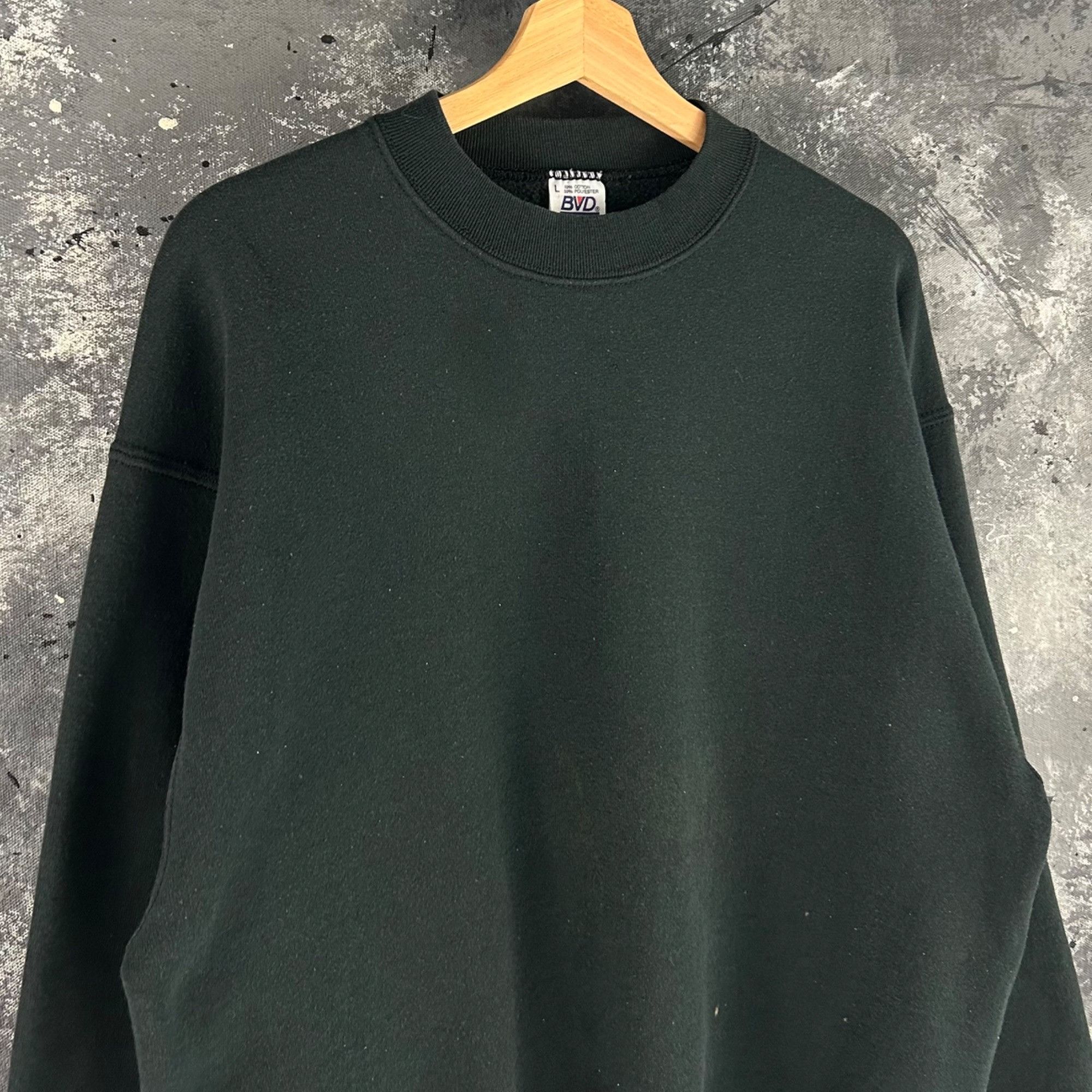 Vintage Vintage 90’s BVD blank black sweatshirt Size US L / EU 52-54 / 3 - 2 Thumbnail