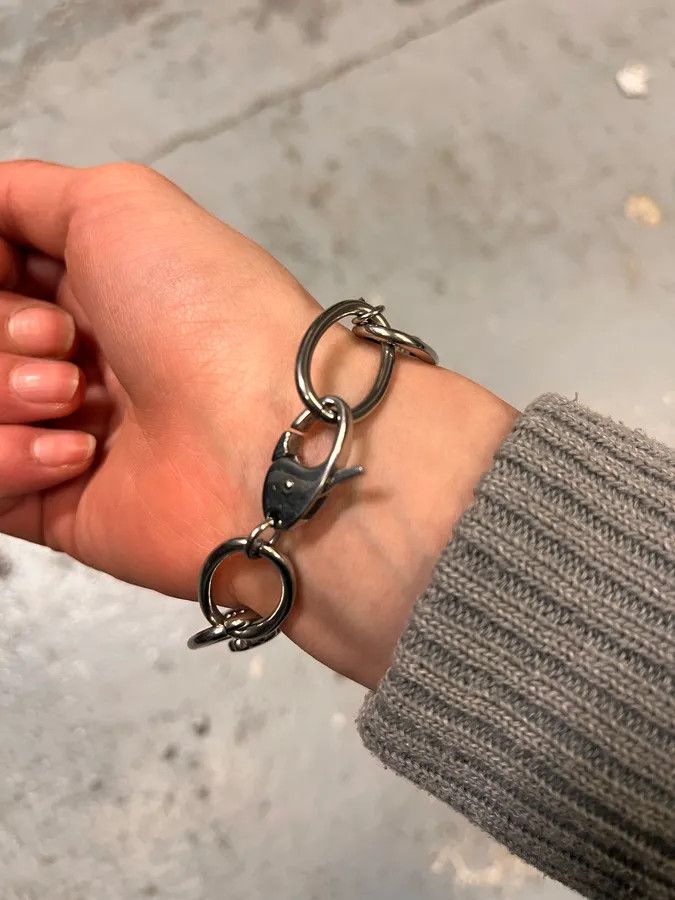 Moschino Moschino Silver Metal Chain Bracelet Size ONE SIZE - 4 Thumbnail