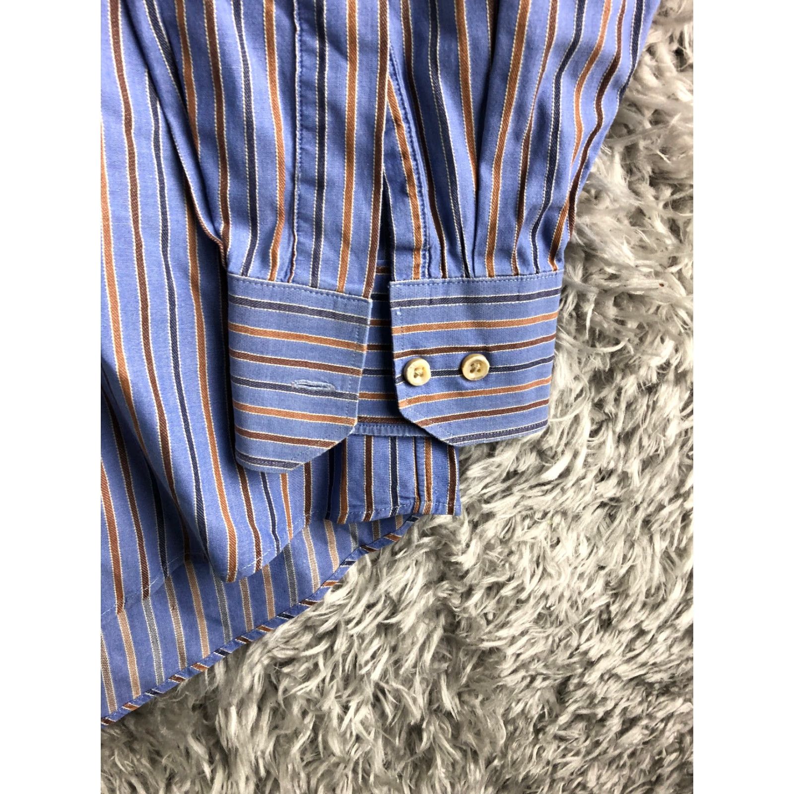 Vintage Scott Barber Shirt XL Men Blue Striped Long Sleeve Button-Down Collar Shirt Size US XL / EU 56 / 4 - 3 Thumbnail