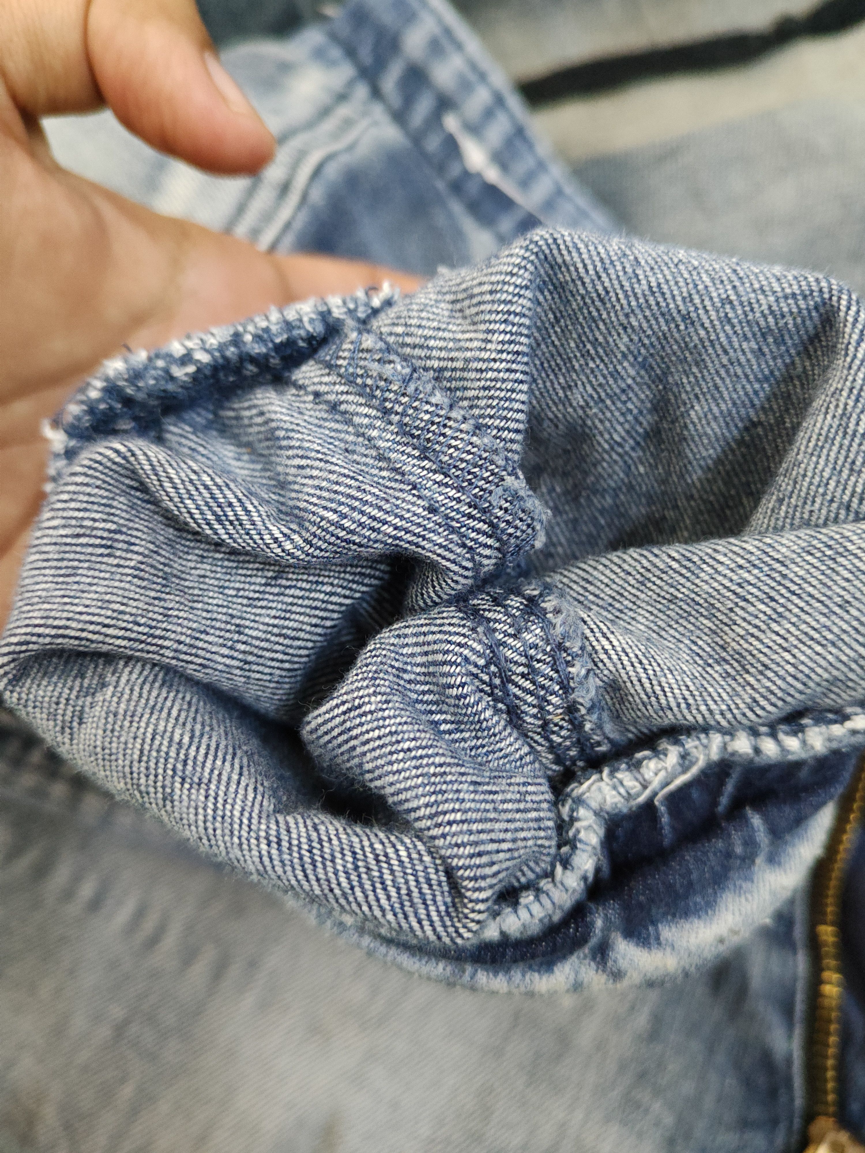 Japanese Brand FieldCore Blue Distressed Ripped Jogger Jeans #W2080 Size US 33 - 14 Thumbnail