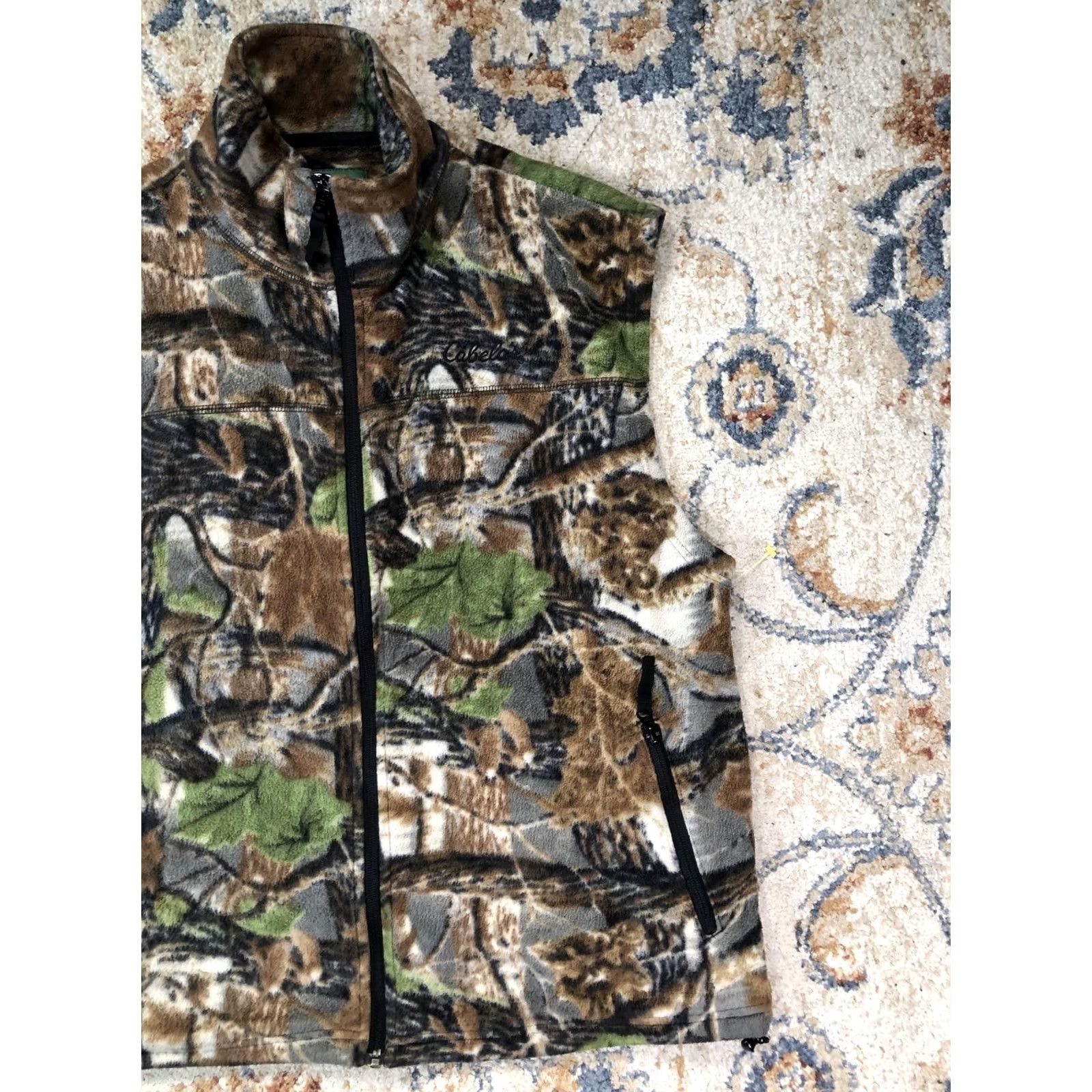 Vintage Cabela's Vest Mens XL Brown Camouflage Fleece Full Zip Pockets Outdoor Hunting Size US XL / EU 56 / 4 - 4 Thumbnail