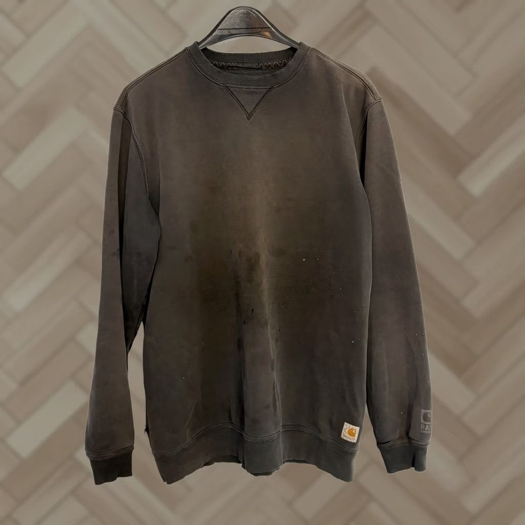 Carhartt Carhartt Mens Sweatshirt Crewneck XL Tall Gray Distressed Original Fit Pullover Long Sleeve Logo Fleece Casual Size US XL / EU 56 / 4 - 1 Thumbnail
