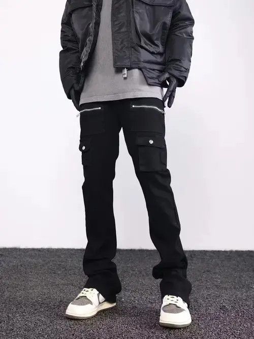 Designer × Vintage zipper punk flared cargo pants Size US 34 / EU 50 - 2 Thumbnail