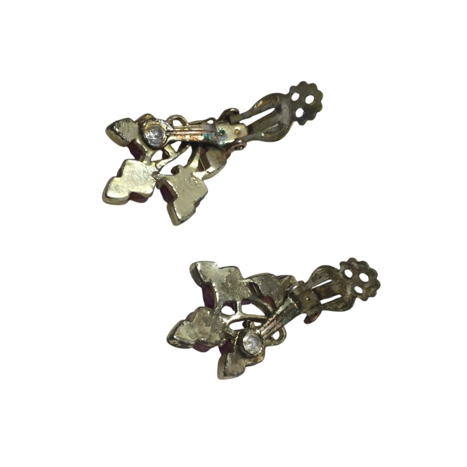 Other Women's Beautiful Gold, Purple, and Pink Clip On Earrings Size ONE SIZE - 3 Thumbnail