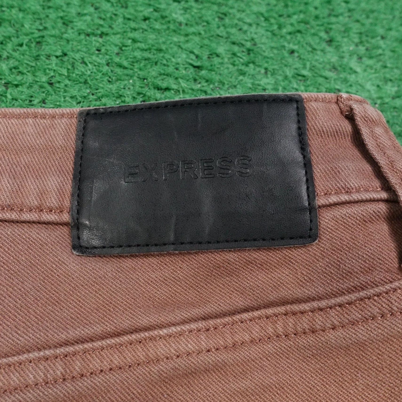 Express Express Jeans Mens Slim Straight 36x30 Brown Stretch Denim Pants Size US 36 / EU 52 - 6 Thumbnail