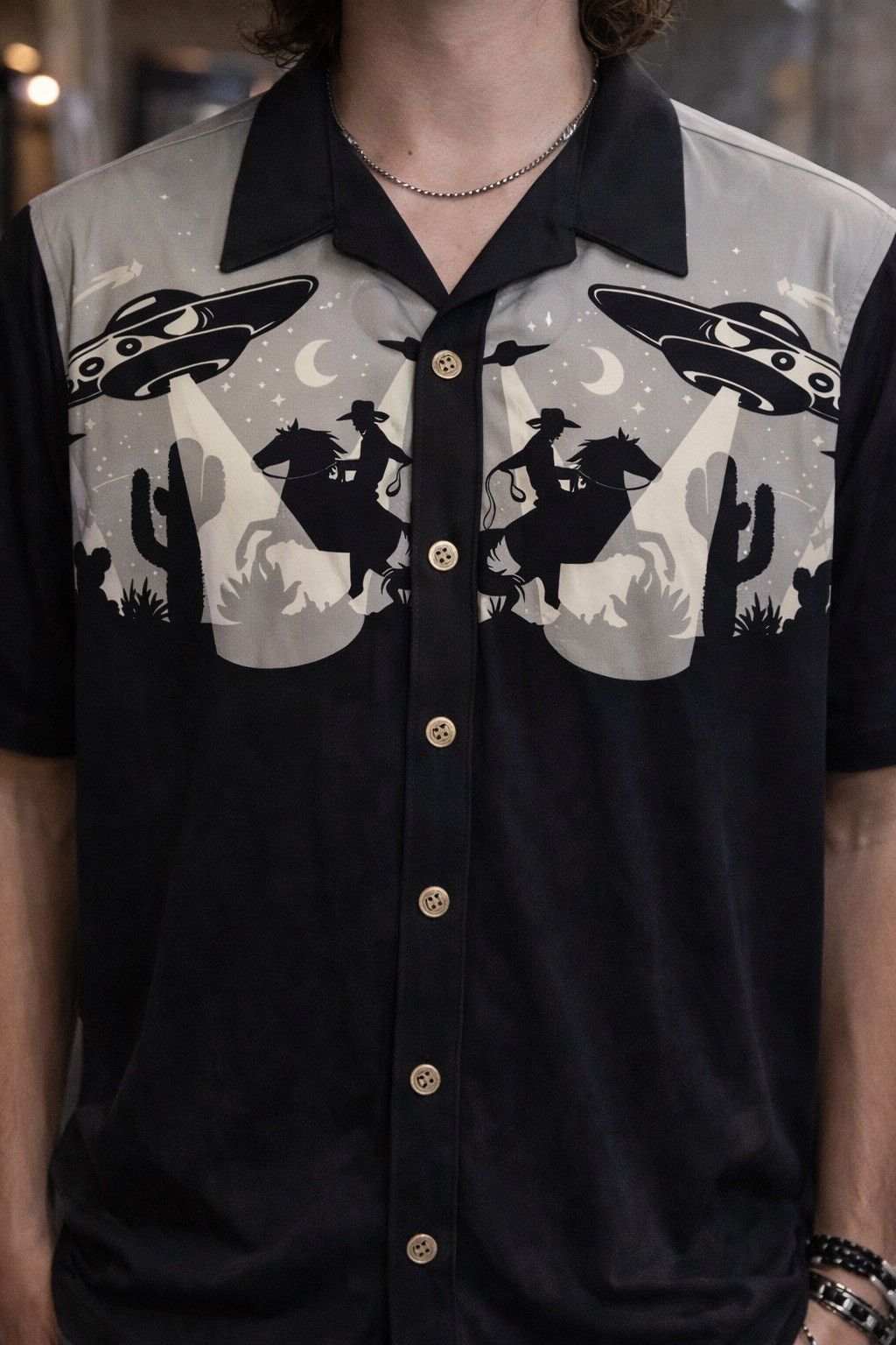 Other Western UFO Cowboy Graphic Camp Shirt Desert Alien S Size US S / EU 44-46 / 1 - 1 Preview