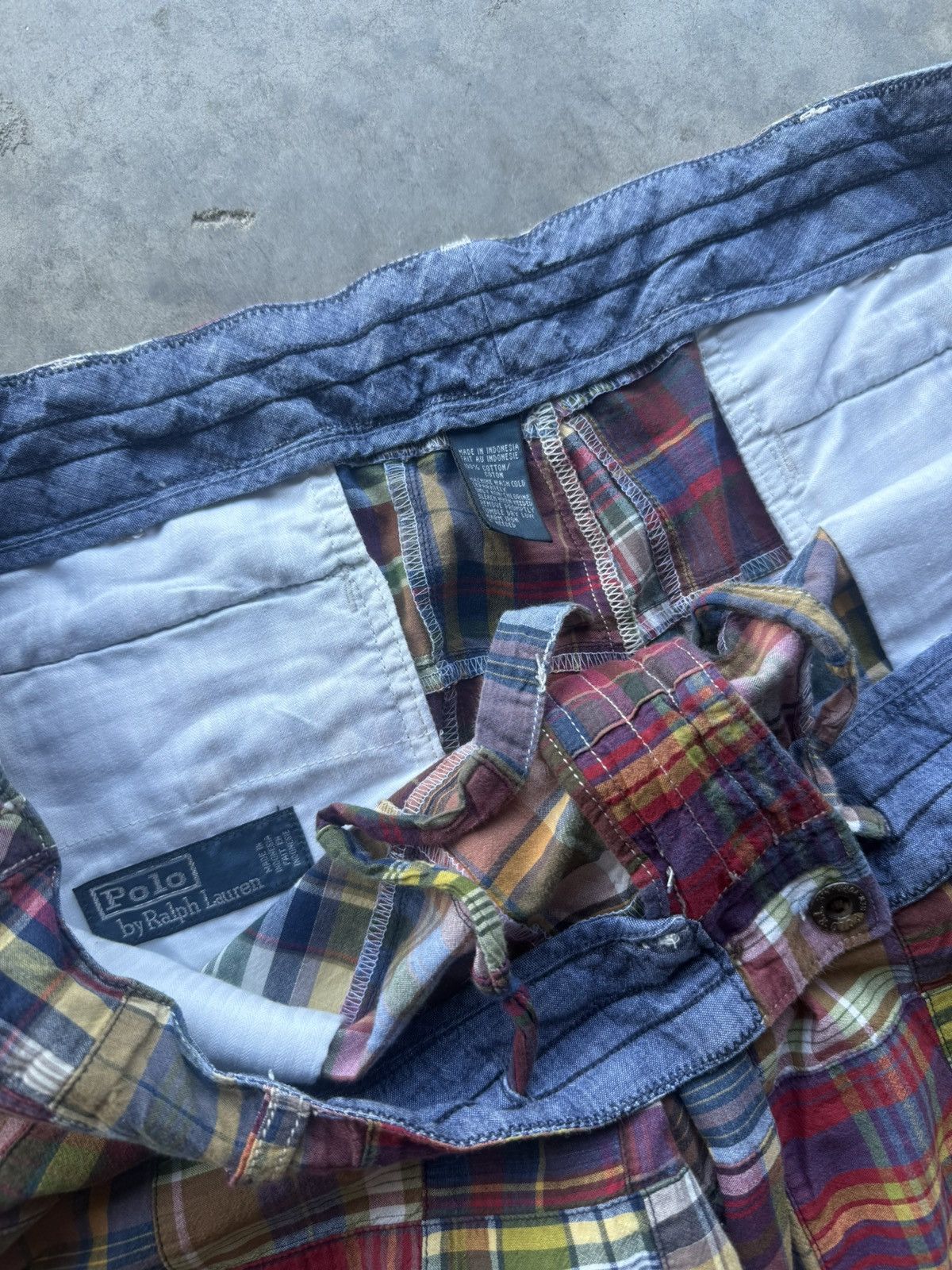Polo Ralph Lauren Vintage Polo Ralph Lauren Plaid Patchwork Shorts Size US 40 / EU 56 - 3 Thumbnail