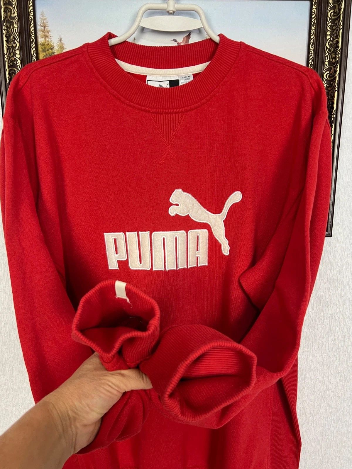 Puma Vintage 90's Puma Red Sweatshirt Big Logo Mens Crewneck Rare Size US L / EU 52-54 / 3 - 3 Thumbnail
