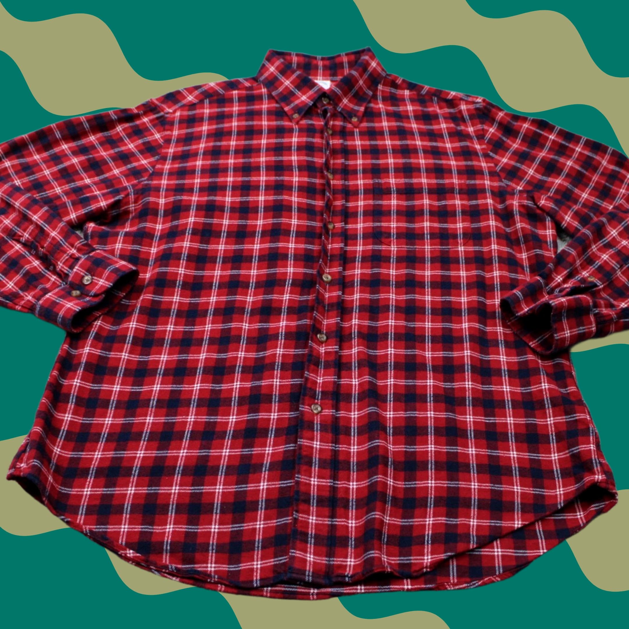 Brooks Brothers Brooks Brothers Regent Flannel Shirt Mens Large Red/Black Buffalo Plaid Cotton Shirt Size US L / EU 52-54 / 3 - 1 Thumbnail